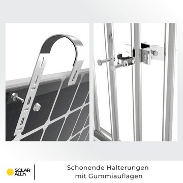 smartEC Balkonhaken-Set Solarmodul-Halterung, (Schutzstreifen TÜV geprüft Winkel einstellbar 10°-15° Geländer Haken)