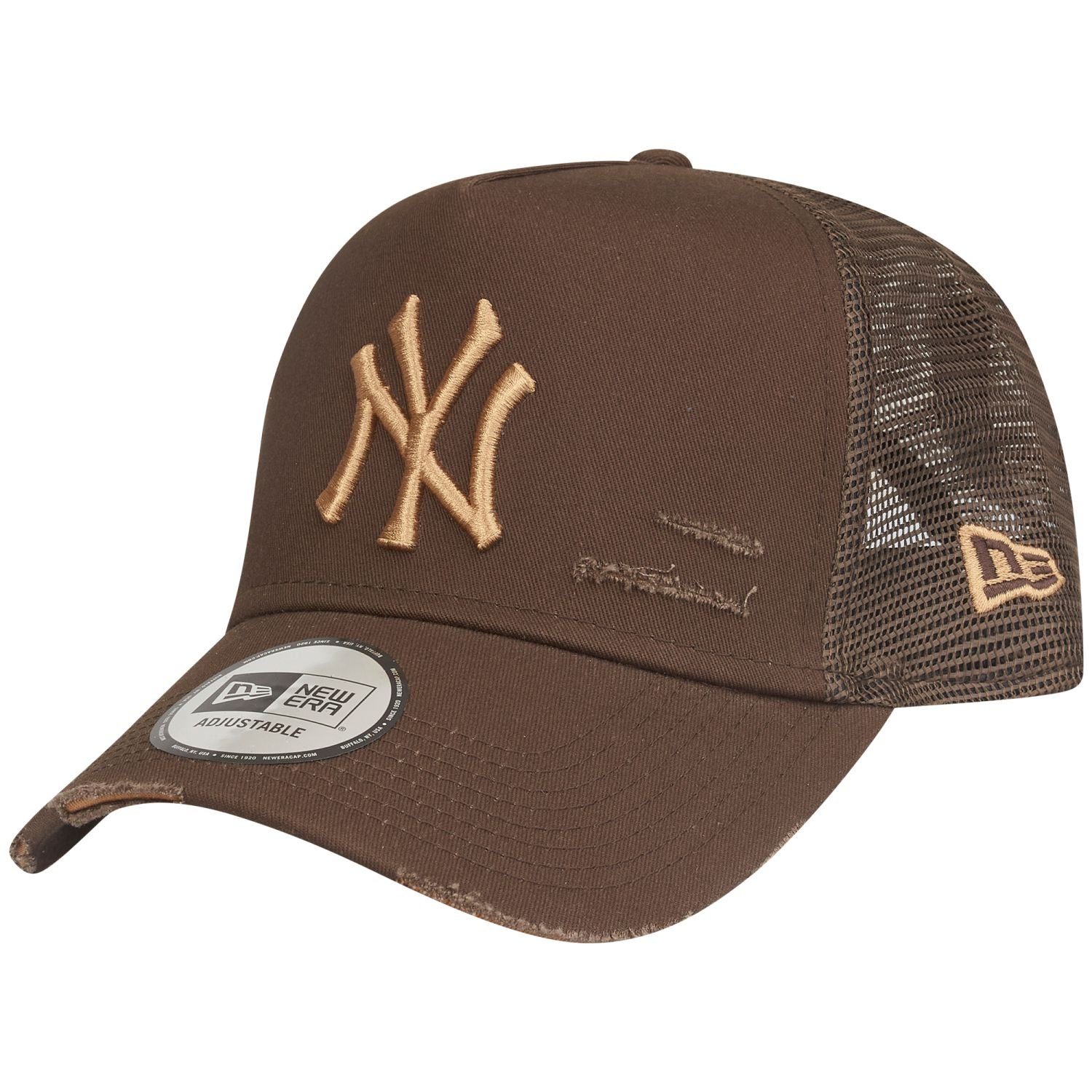 New Era Trucker Cap Trucker DISTRESSED New York Yankees Braun