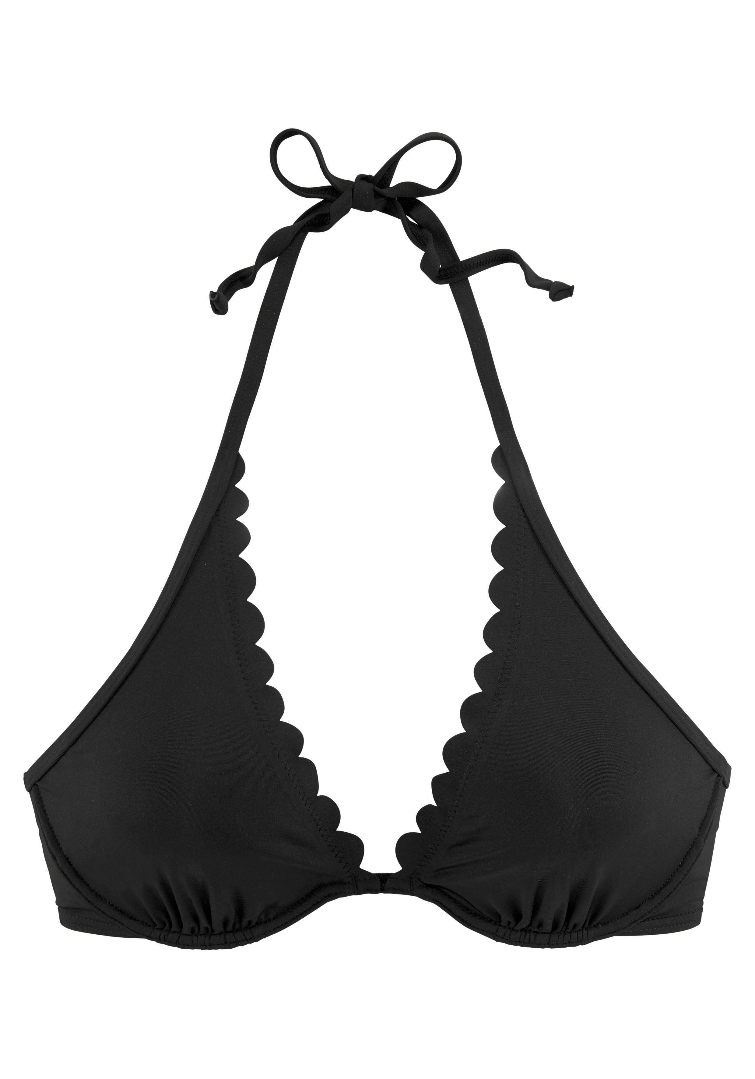 LASCANA Bügel-Bikini-Top Scallop, mit gelaserter Wellenkannte günstig online kaufen