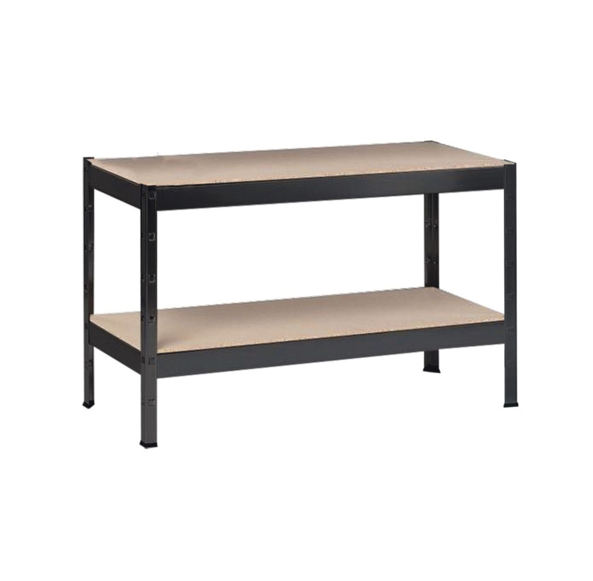 SCHULTE Regalwelt Schwerlastregal mit 2 Holzböden, 43x120x40 cm (HxBxT), Traglast pro Ebene 150 kg