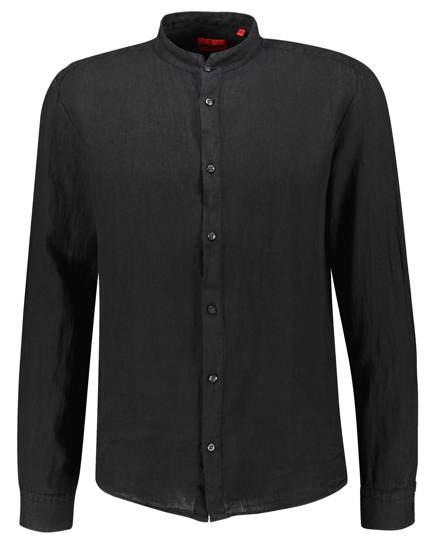 HUGO Langarmhemd Herren Leinenhemd ELVORY Slim Fit (1-tlg)