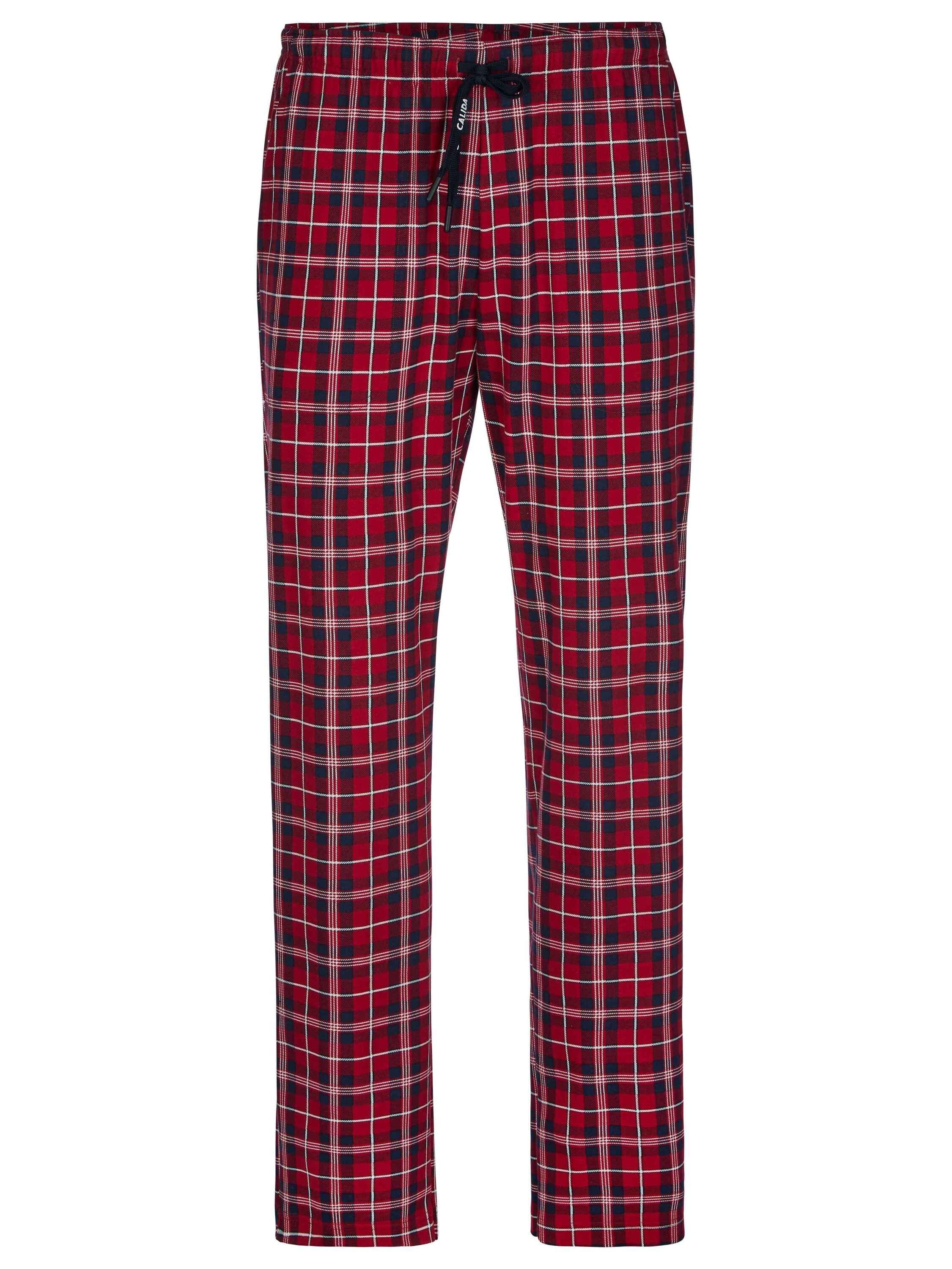 CALIDA Pyjamahose Pants Seitentaschen mit rio (1-tlg) red