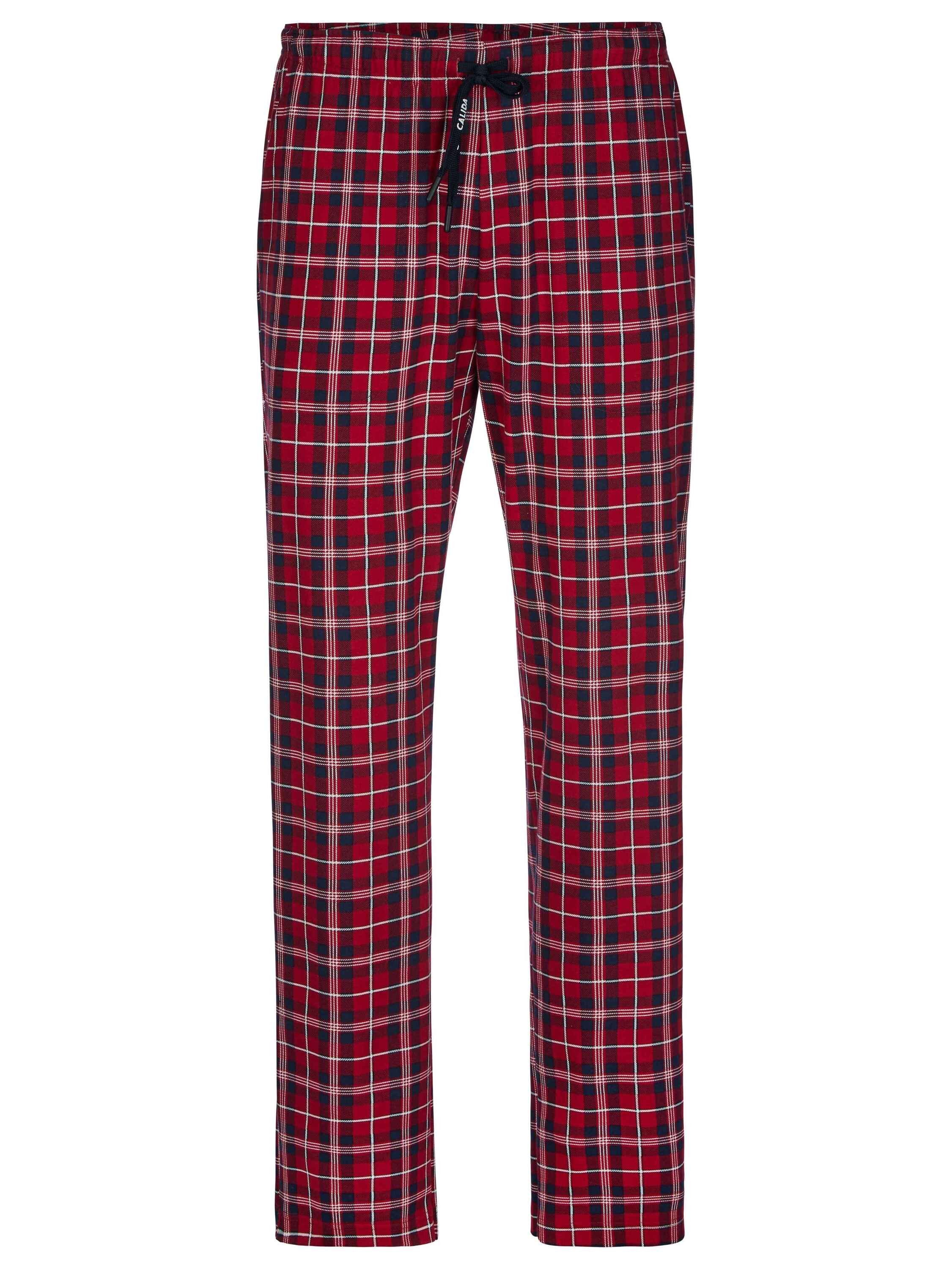 mit red Pants Seitentaschen CALIDA Pyjamahose rio (1-tlg)