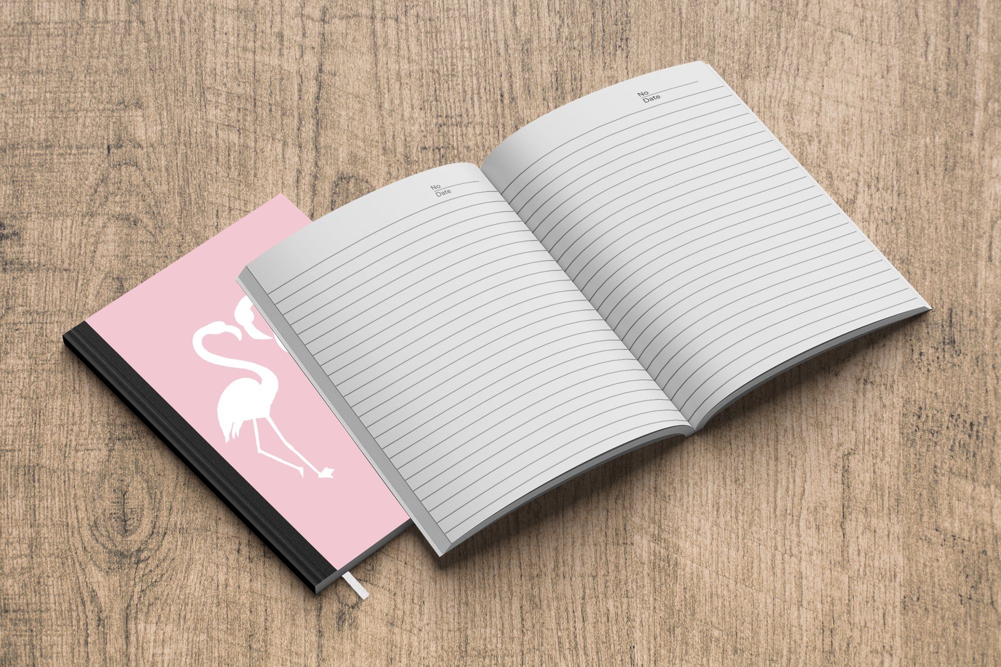 Herz - A5, Journal, - Haushaltsbuch Notizheft, Rosa Flamingo, Tagebuch, 98 Seiten, MuchoWow Notizbuch Merkzettel,