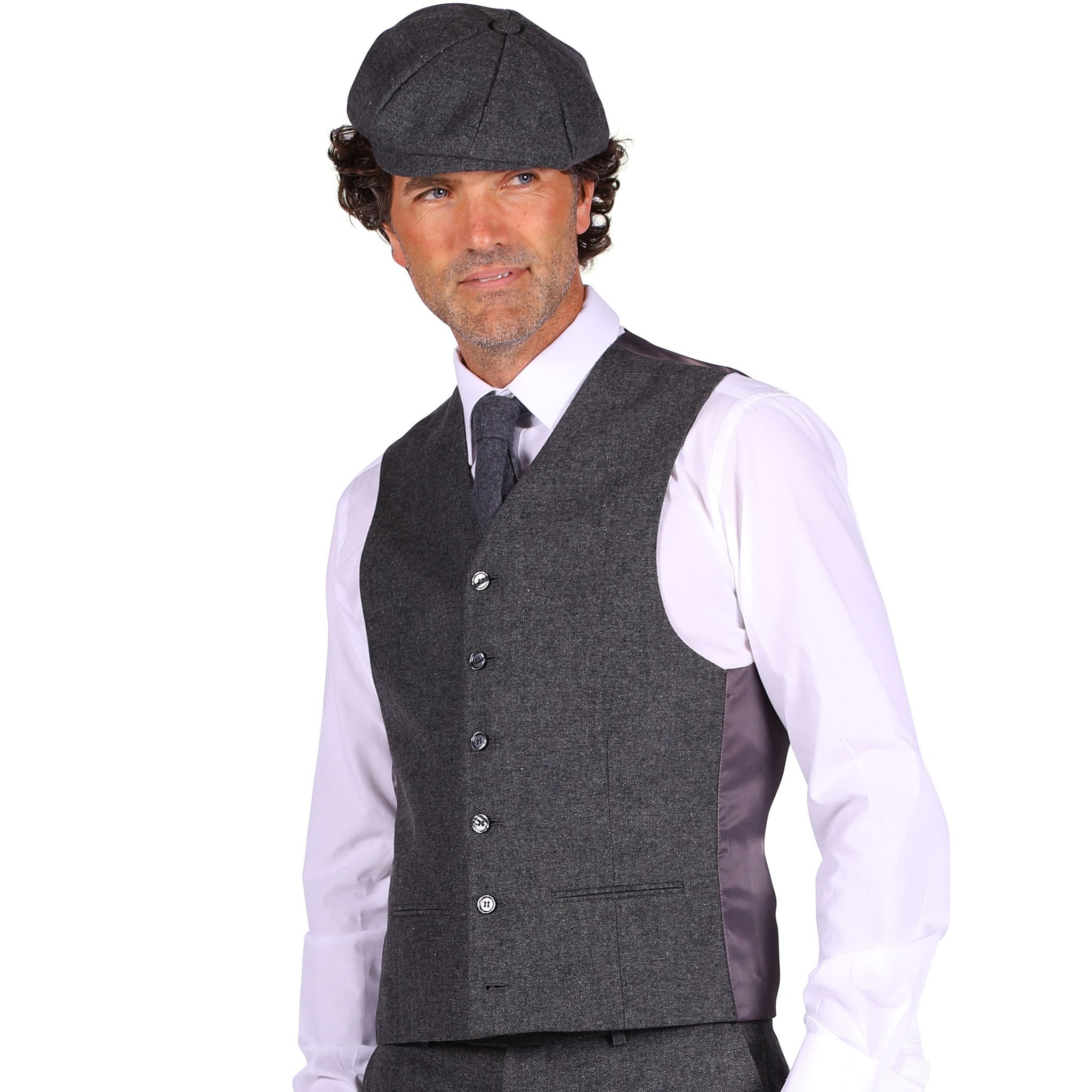 thetru Kostüm 20er Jahre Weste Eugen Grau Herren Retro günstig online kaufen