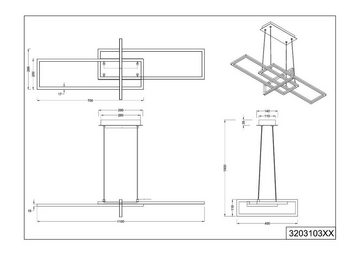 TRIO Leuchten Pendelleuchte Pendelleuchte, TRIO-Leuchten Pendelleuchte SALINAS (BHT 110x150x40 cm) BHT 110x150x40