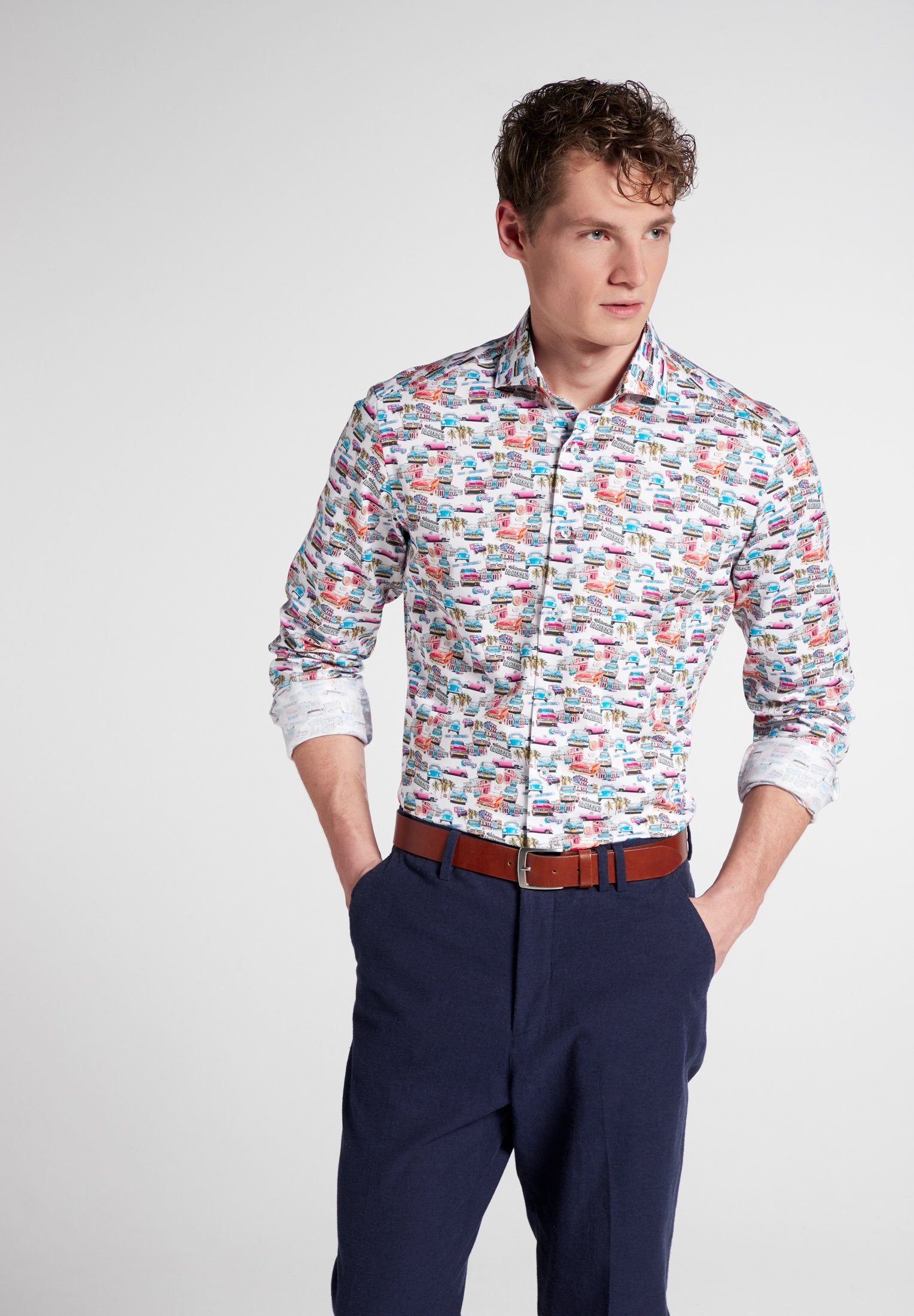 Eterna Langarmhemd SLIM FIT EASY IRON (bügelleicht)