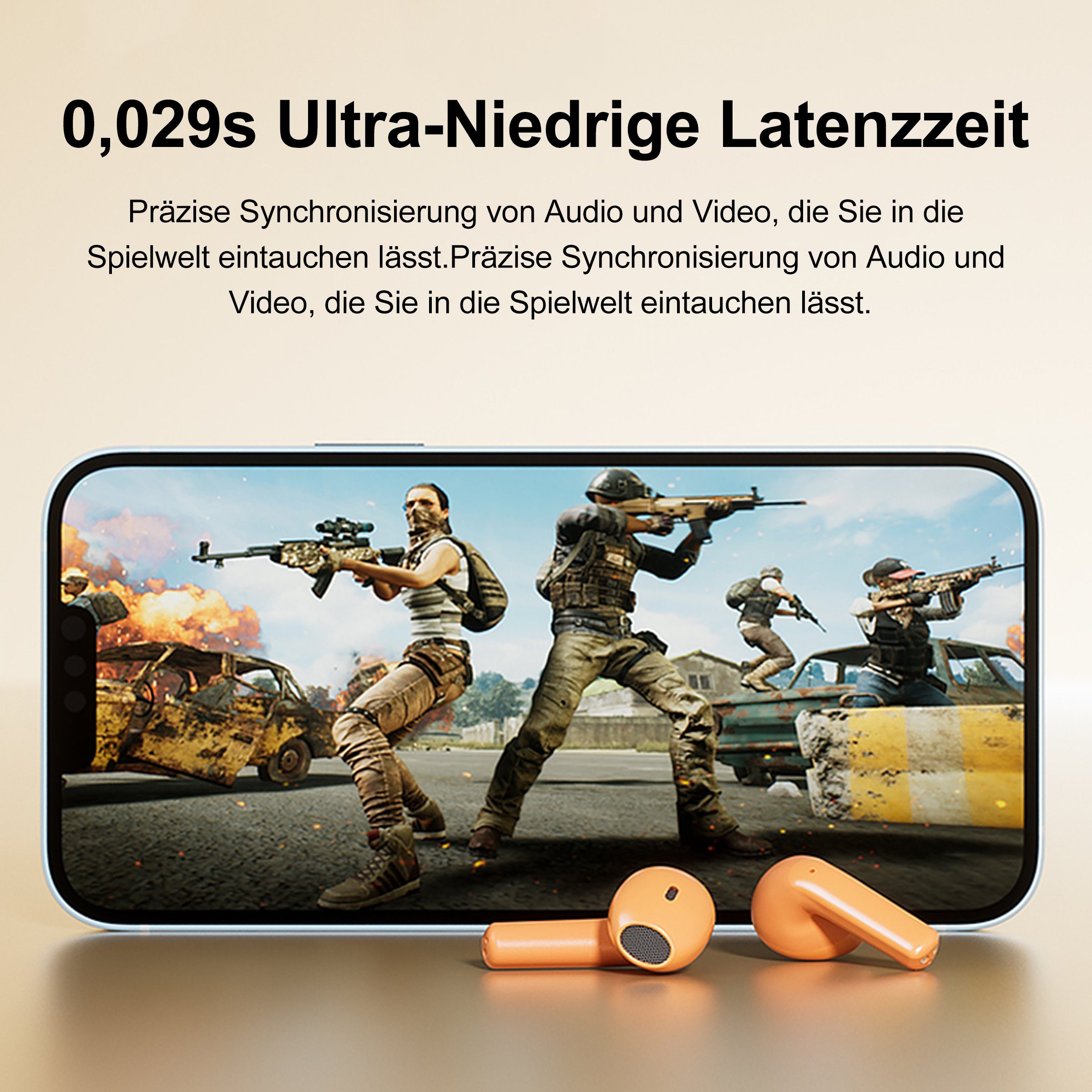 Bluetooth HD-Mikrofon IPX7, Yuede 5.3, (ANC-Geräuschunterdrückung, Version Dolby In-Ear-Kopfhörer Headphones, Blau Surround Nach Wasserdicht Kopfhörer Atmos) Wireless 28H