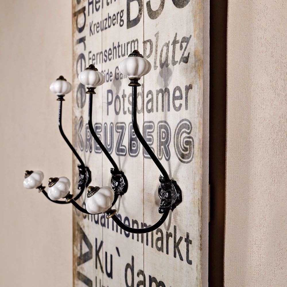 Feel2Home Wandgarderobe Wandgarderobe 100x40cm Berlin 6 Kleiderhaken Flurpaneel Holz Deko (Garderobenpaneel mit Kleiderhaken), Unkomplizierte Befestigung an der Wand