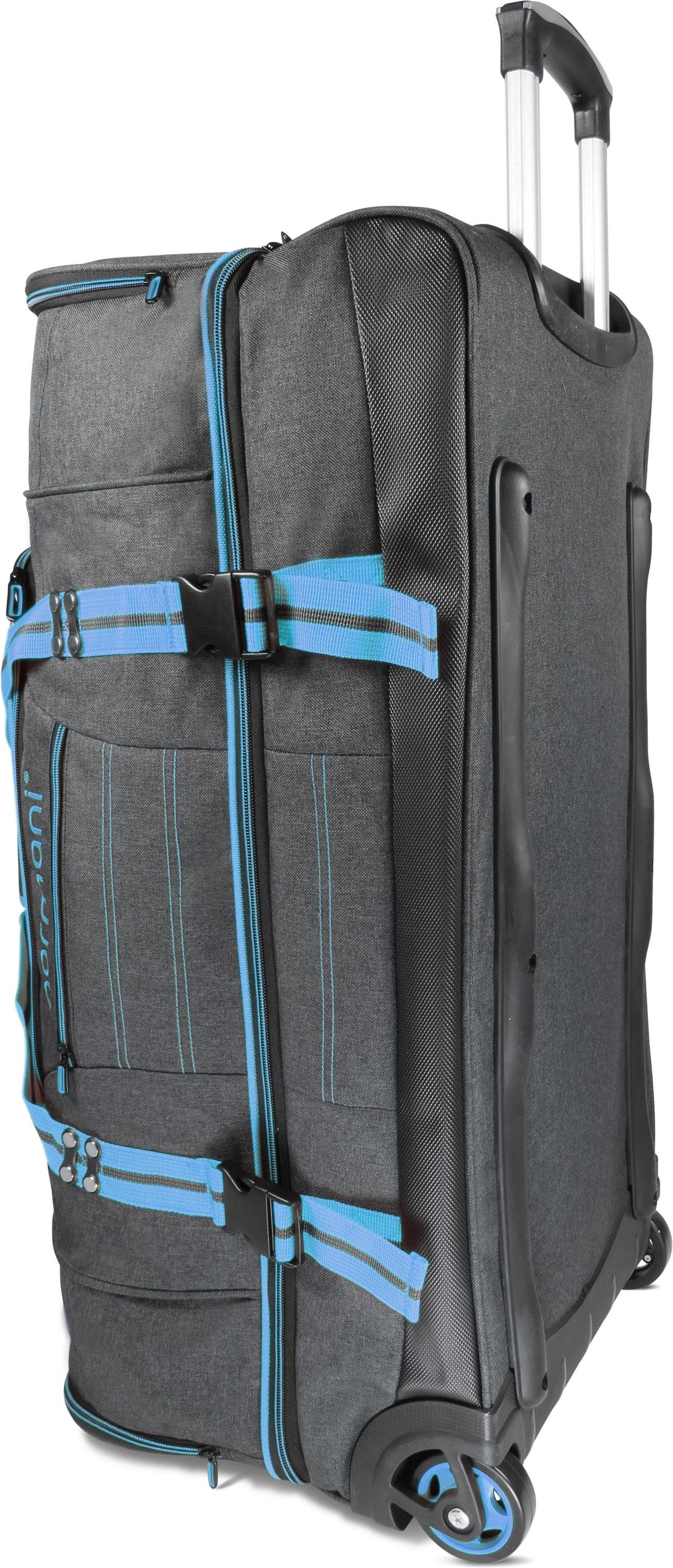 normani Reisetasche Fächern mit l 90 5 und Rollen 90, Blau Kompass Trolley Reisetasche