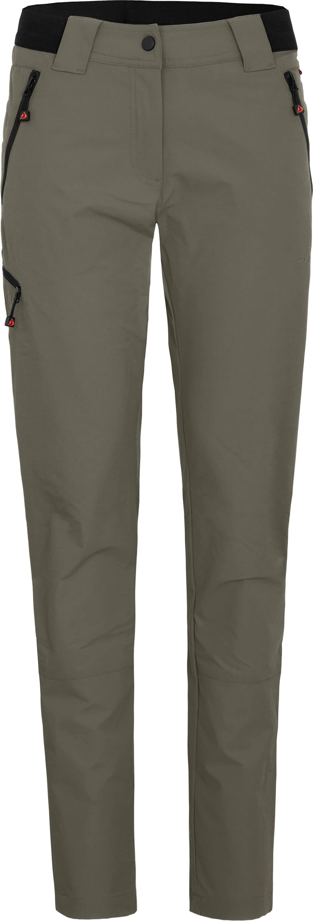 Bergson Outdoorhose VIDAA COMFORT (slim) Damen Wanderhose, leicht, strapazierfähig, Normalgrößen, grau/grün