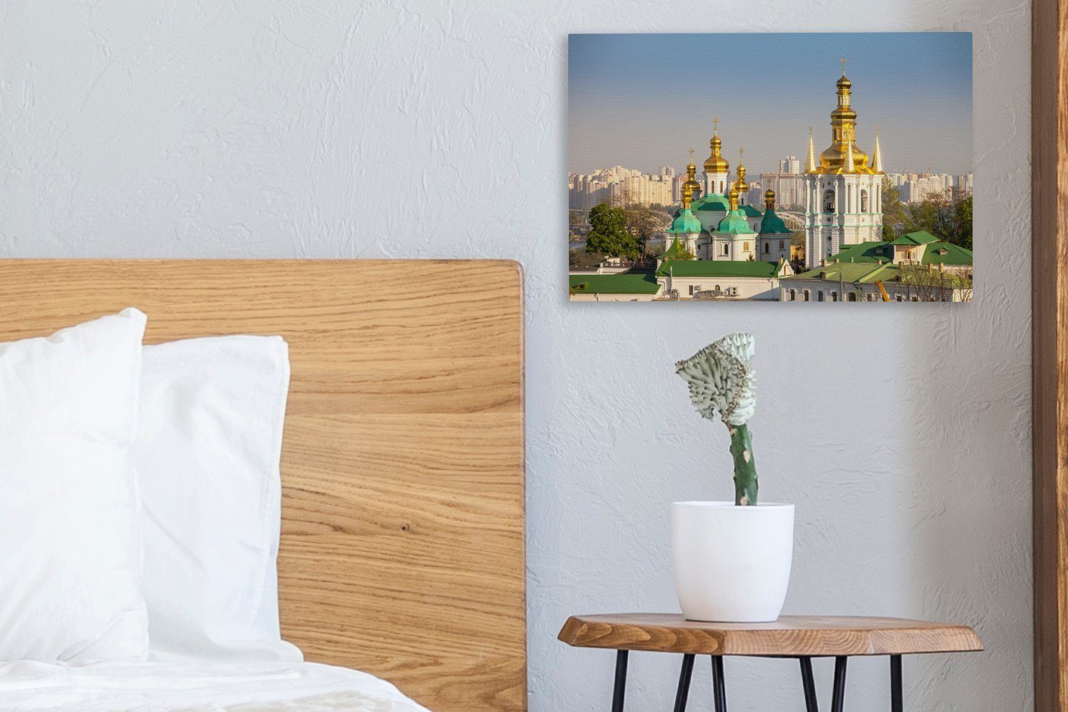 Wandbild OneMillionCanvasses® Leinwandbilder, St), Wanddeko, cm - (1 Kiew - Aufhängefertig, Leinwandbild Ukraine 30x20 Kloster,