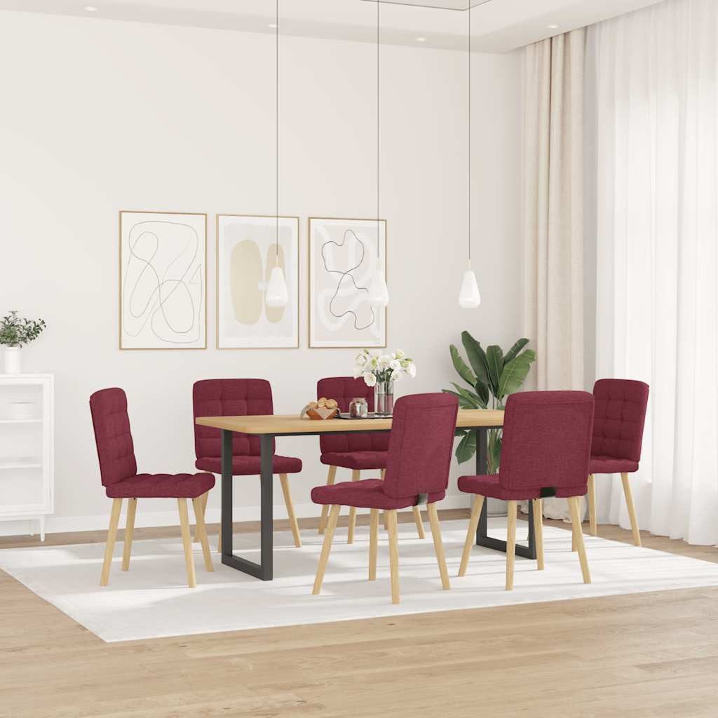 vidaXL Esszimmerstuhl Esszimmerstühle 6 Stk. Weinrot günstig online kaufen