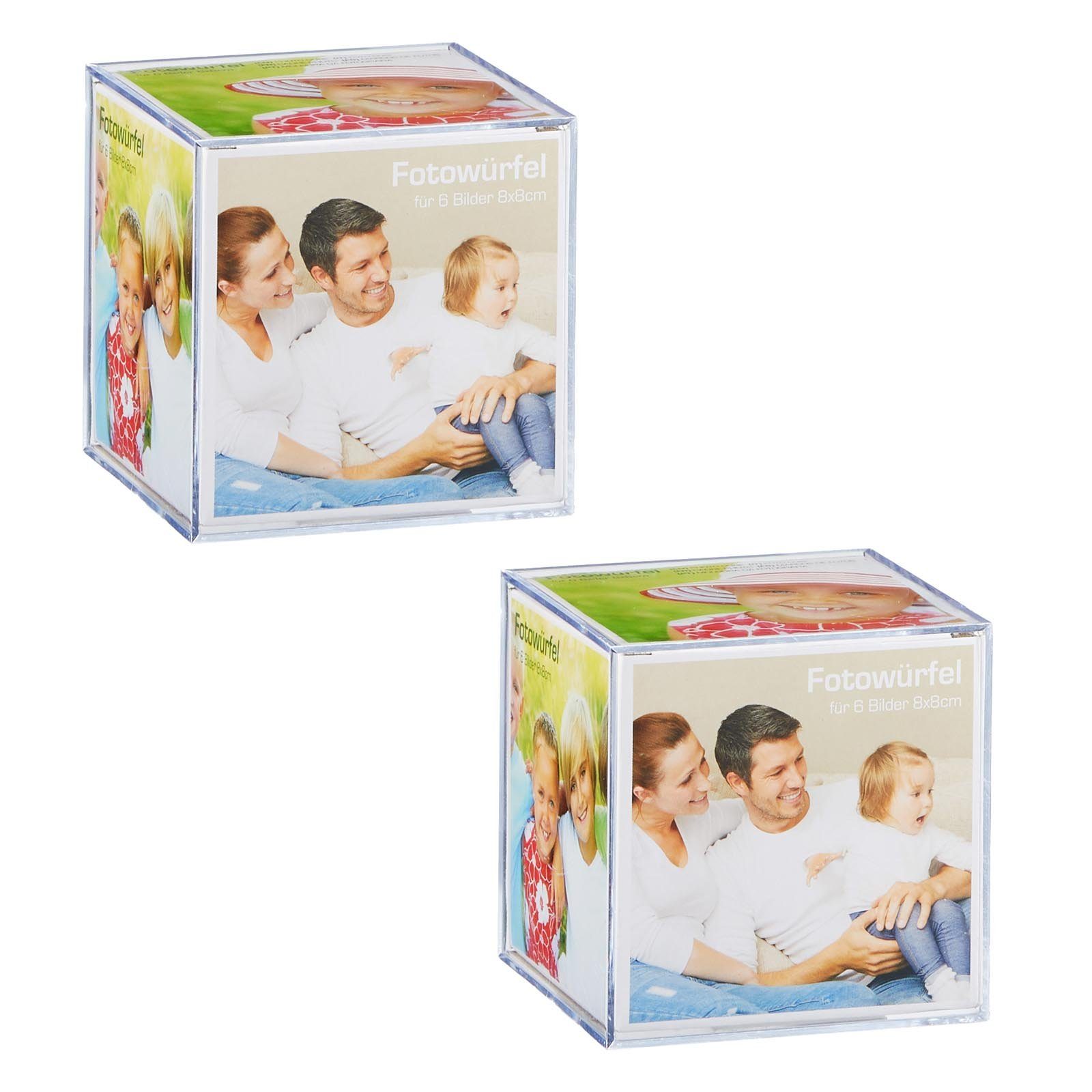 HAC24 Bilderrahmen Collage Bilderwürfel Fotowürfel Foto Würfel Fotorahmen, günstig online kaufen