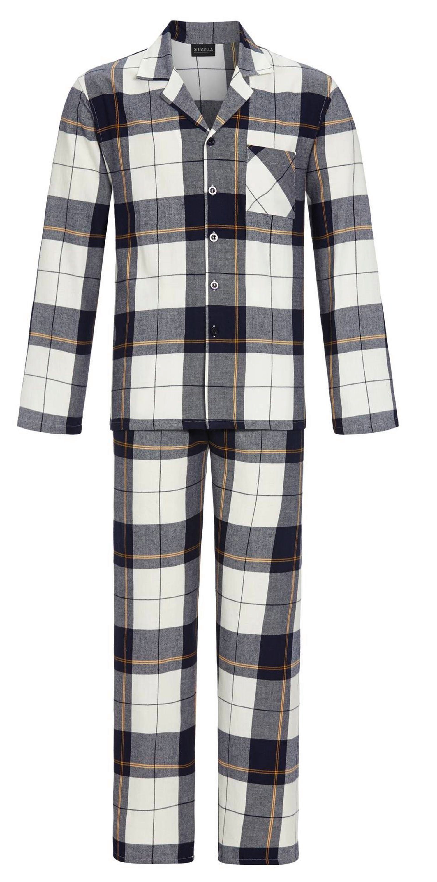 Ringella Schlafanzug Herren Flanell Pyjama (2 tlg) Baumwolle