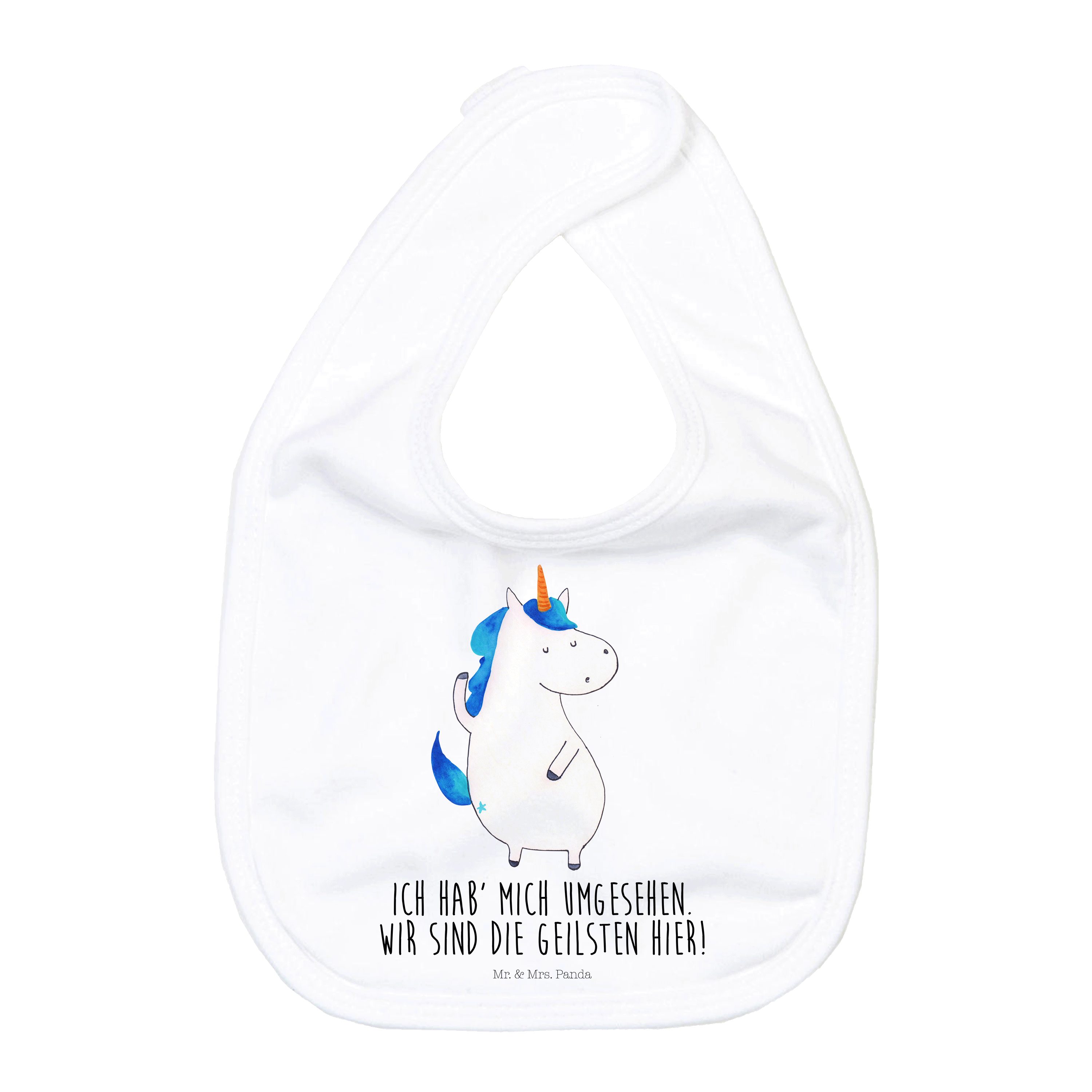 Tragetuch Einhorn Mann - Weiß - Geschenk, Lätzchen, Einhörner, Baby Lätzchen, U