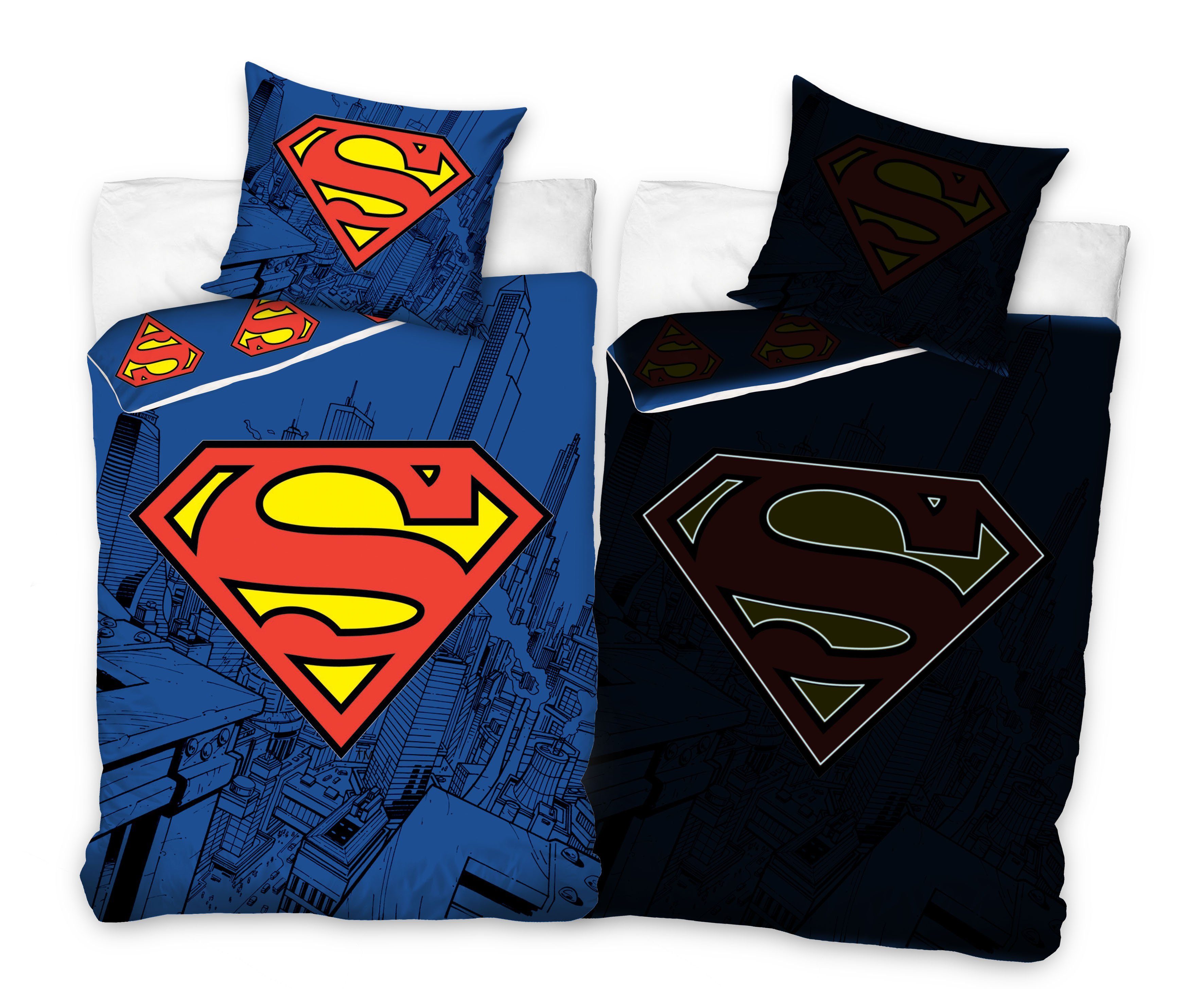 Superman Bettwäsche Superman Bettwäsche Glow in The Dark - Leuchteffekt 135 x 200 cm