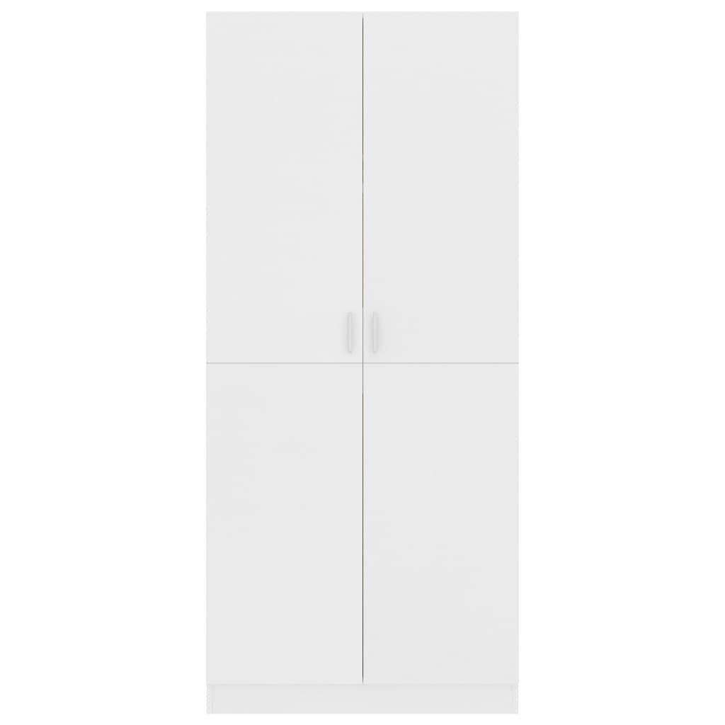 furnicato Kleiderschrank Weiß cm 80x52x180 Holzwerkstoff