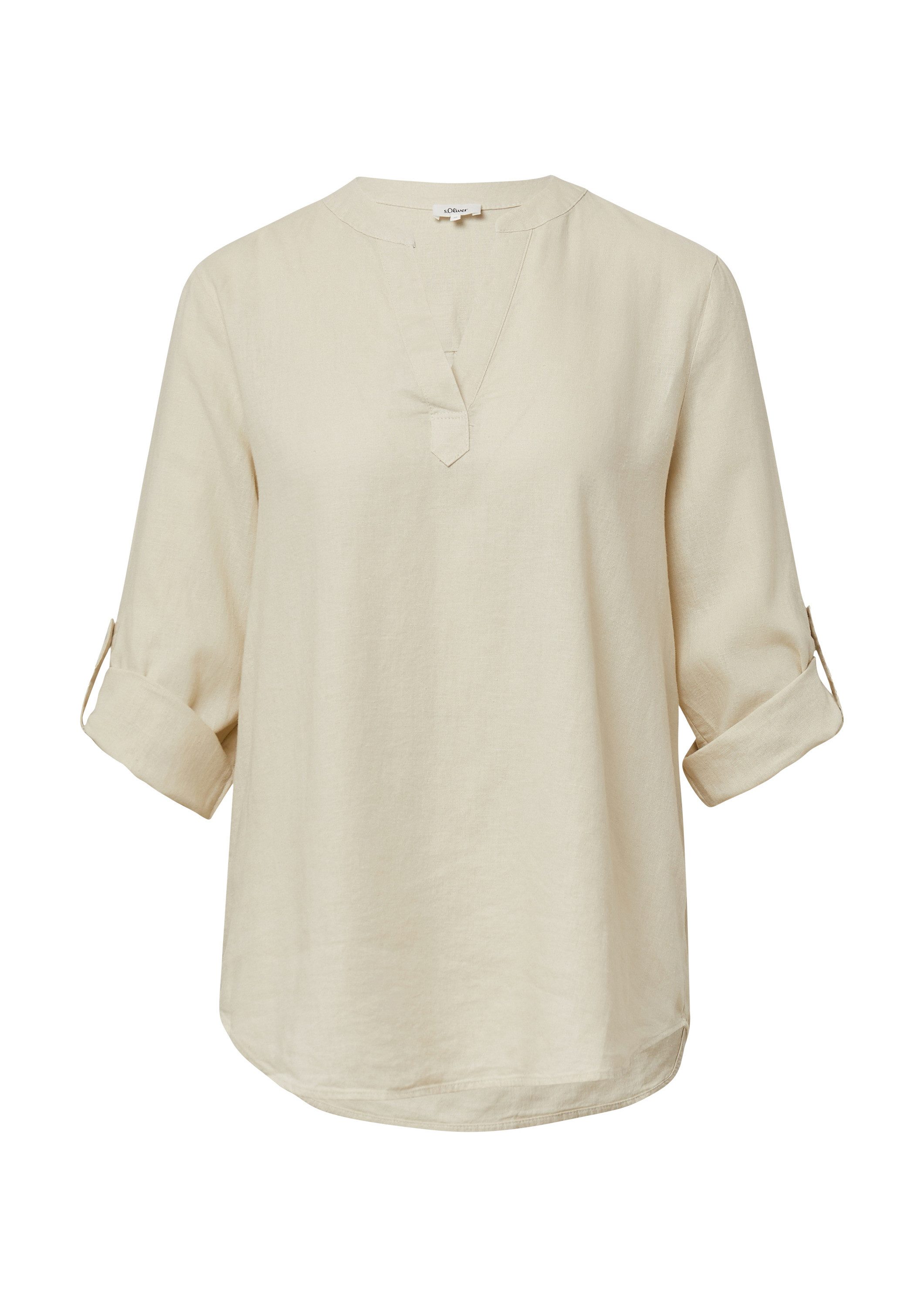 s.Oliver Kurzarmbluse Bluse Bluse aus Leinenmix mit 3/4-Ärmeln günstig online kaufen