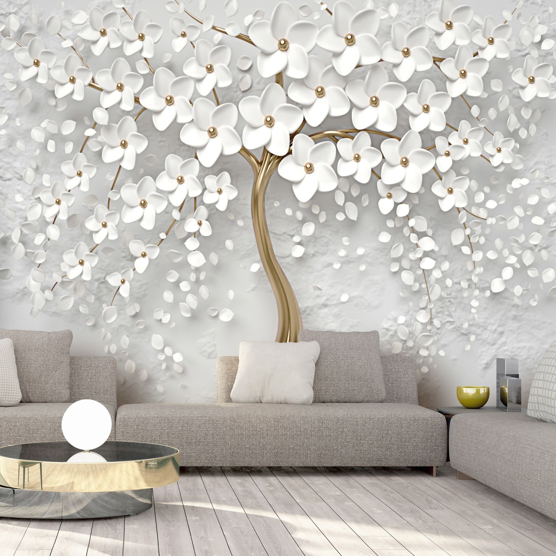 KUNSTLOFT Vliestapete Magic Magnolia 1x0.7 m, Halb-matt, lichtbeständige Design Tapete
