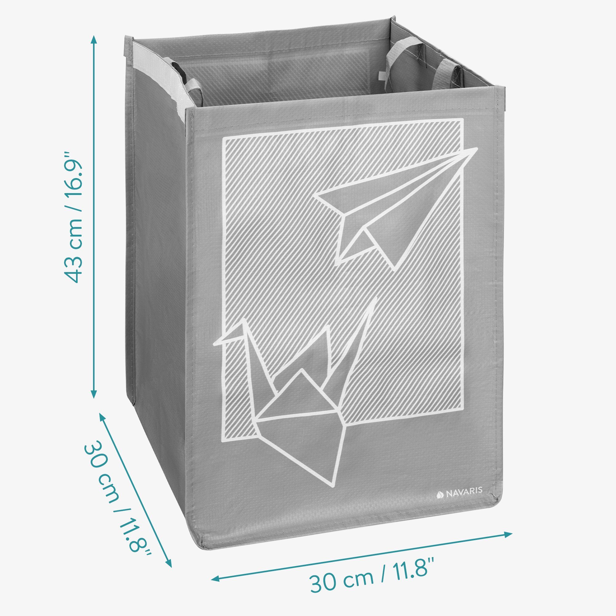 und Papier Recycling Taschen 3er Glas, Mülltrennsystem Navaris Plastik für Set Müllsortierer -