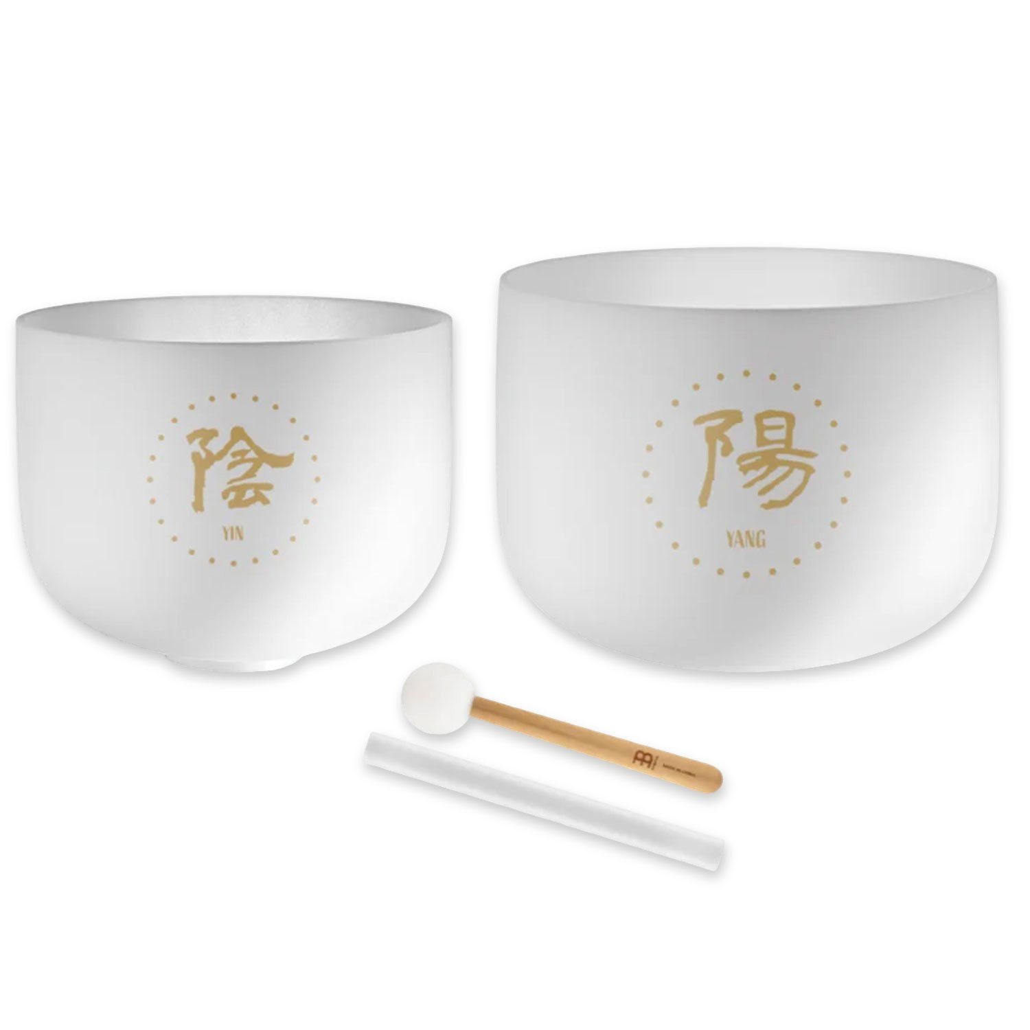 Meinl Sonic Energy Klangschalen Meinl Sonic Energy Quarz-Klangschalen Set TCMCSBSET2 Yin Yang, Klangschalen-Set, Quarz-Klangschalen-Set mit 2 Klangschalen und Zubehör