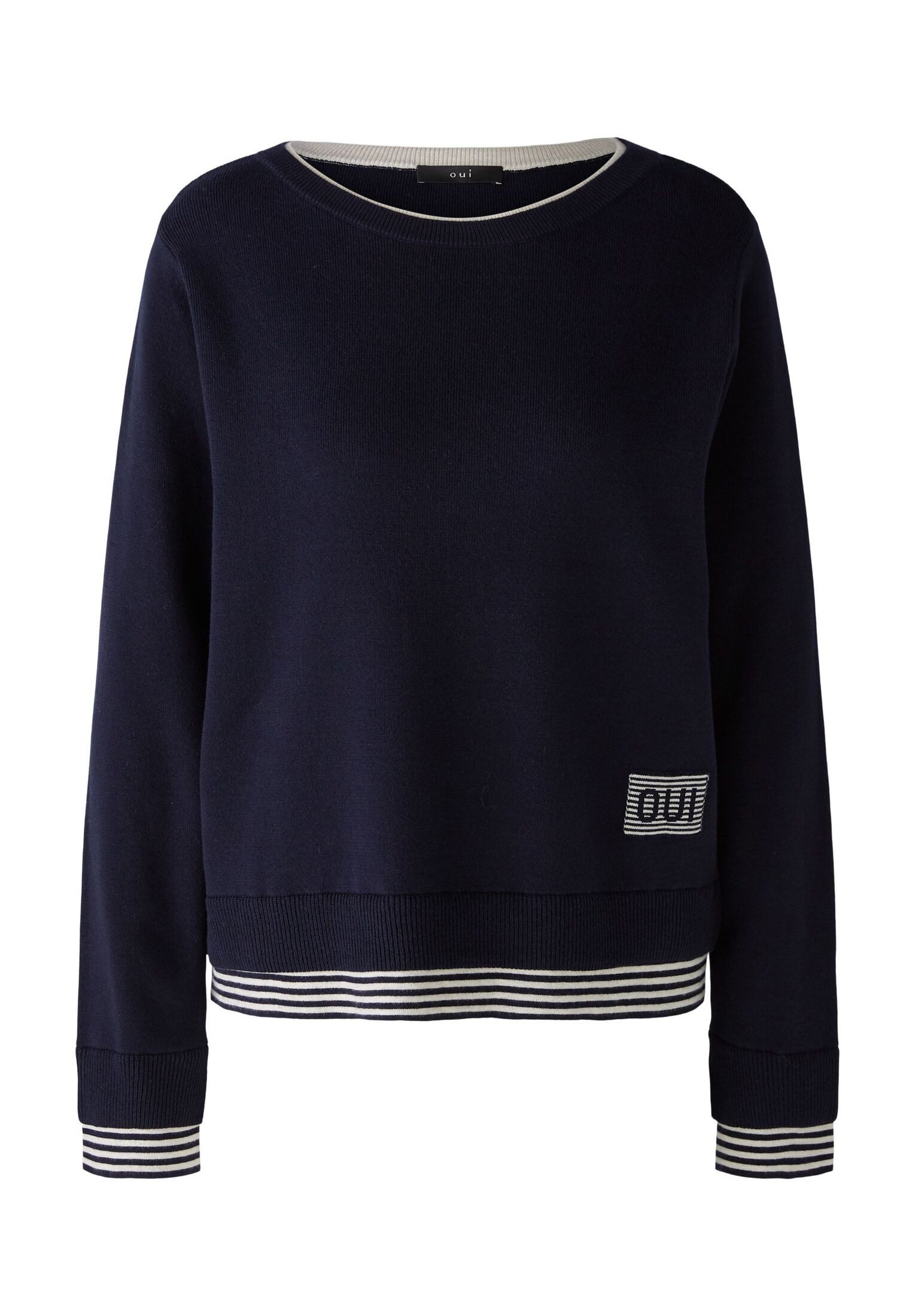 Oui Rundhalspullover LEEZA Pullover reine Baumwolle günstig online kaufen