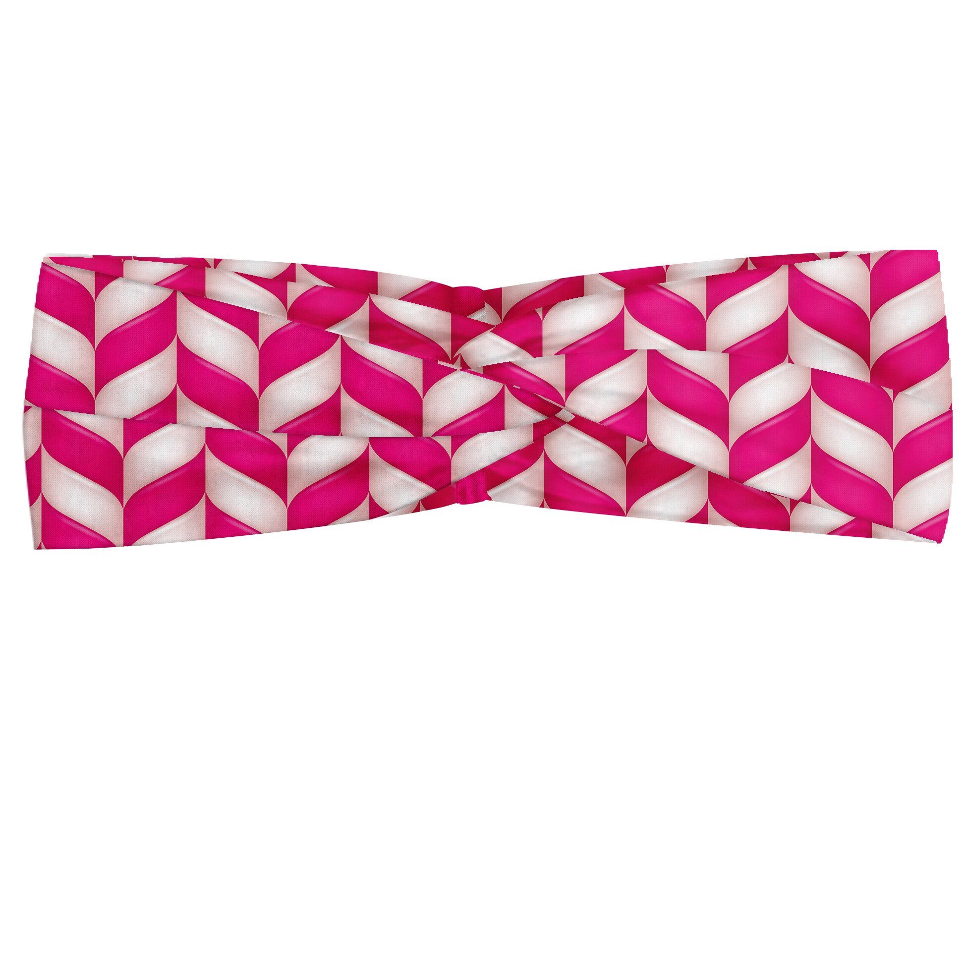 Abakuhaus Stirnband Elastisch und Angenehme alltags accessories rosa, Weiß, Vibrant gewellte Linien | Stirnbänder