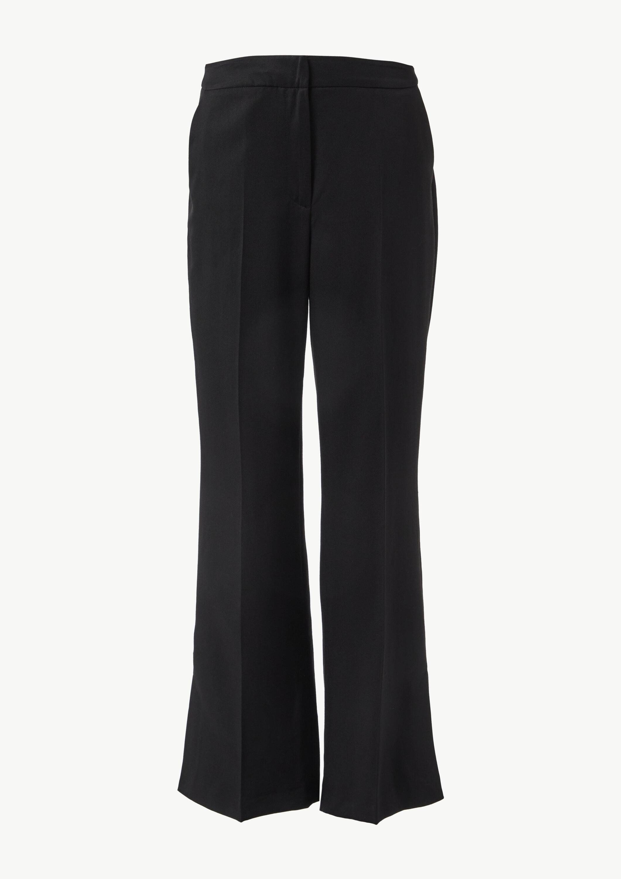 comma Chinos Hose Leicht glänzende Hose mit Flared Leg und Schlitzdetails