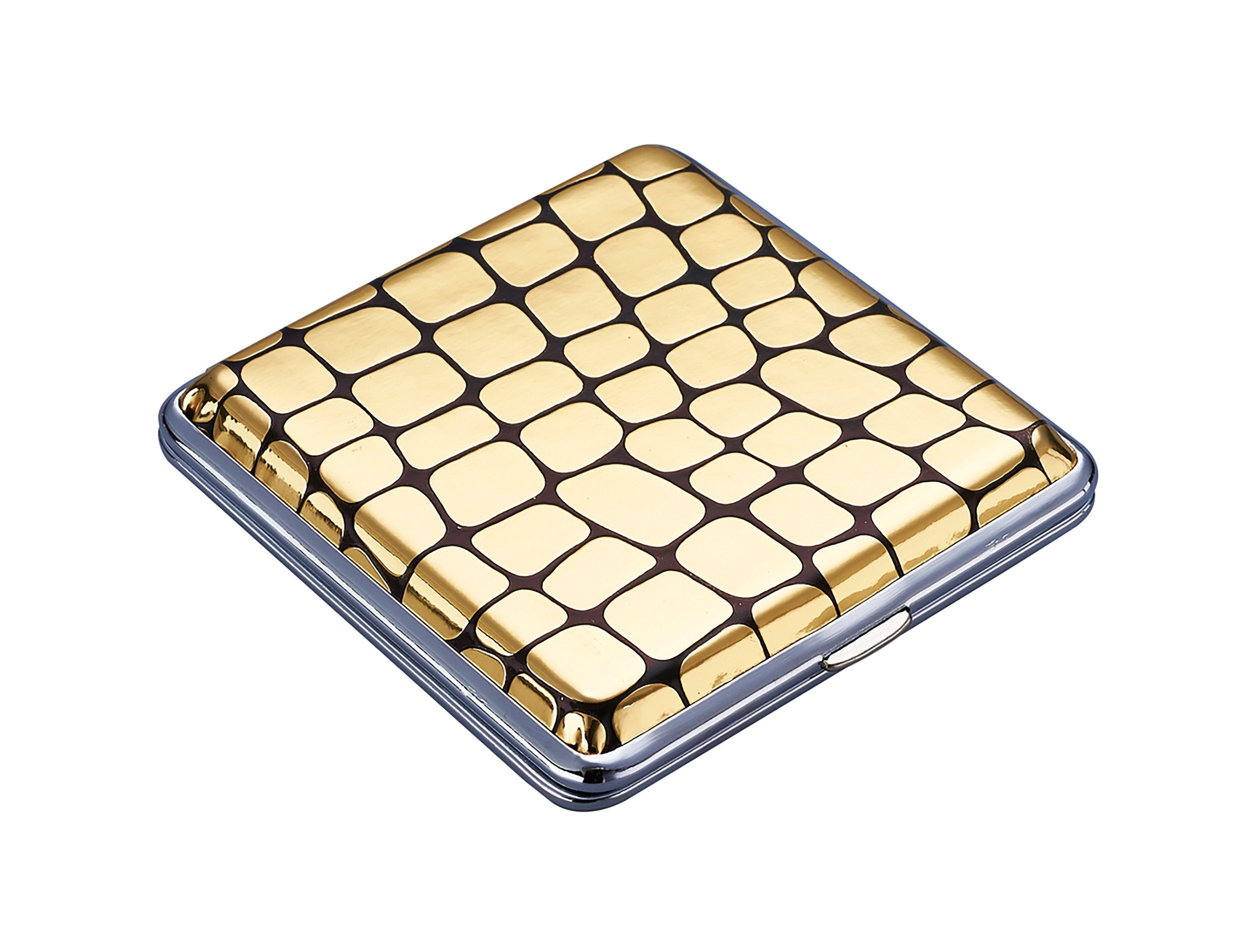 Etui ZIGARETTENETUI Krokodil für 20 Zigaretten aus Metall 15 (Gold)