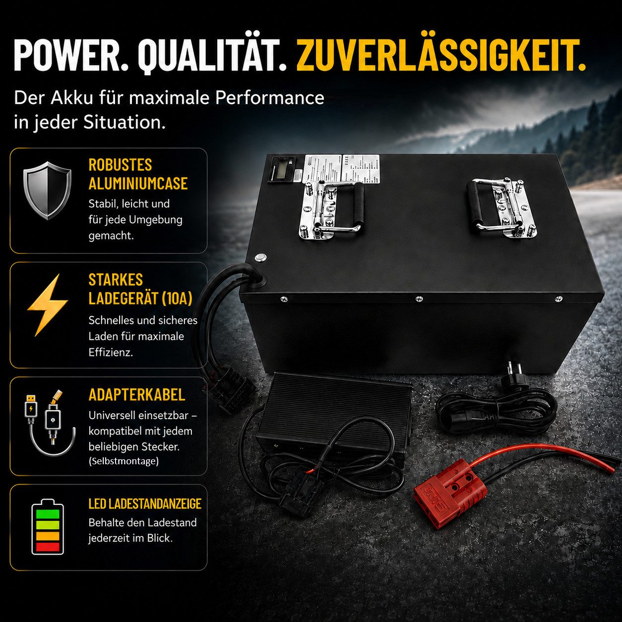 TZIpower LiFePO4 48V 60V 72V 50Ah 60Ah 80Ah 100Ah E-Bike Akku Roller Scooter PV Akkupacks, Metall Case