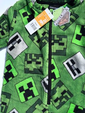 Minecraft Jumpsuit MINECRAFT Kinder Jumpsuit Overall Pyjama Strampelanzug Jungen + Mädchen 3 4 5 6 7 8 9 10 Jahre Gr: 98/104 110/116 122/1280134/140