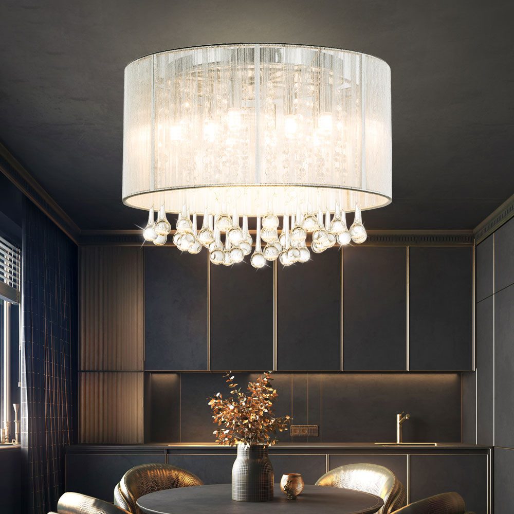 GLOBO LIGHTING LED Deckenleuchte, Leuchtmittel inklusive, Warmweiß, Deckenleuchte Glaskristalle Deckenlampe