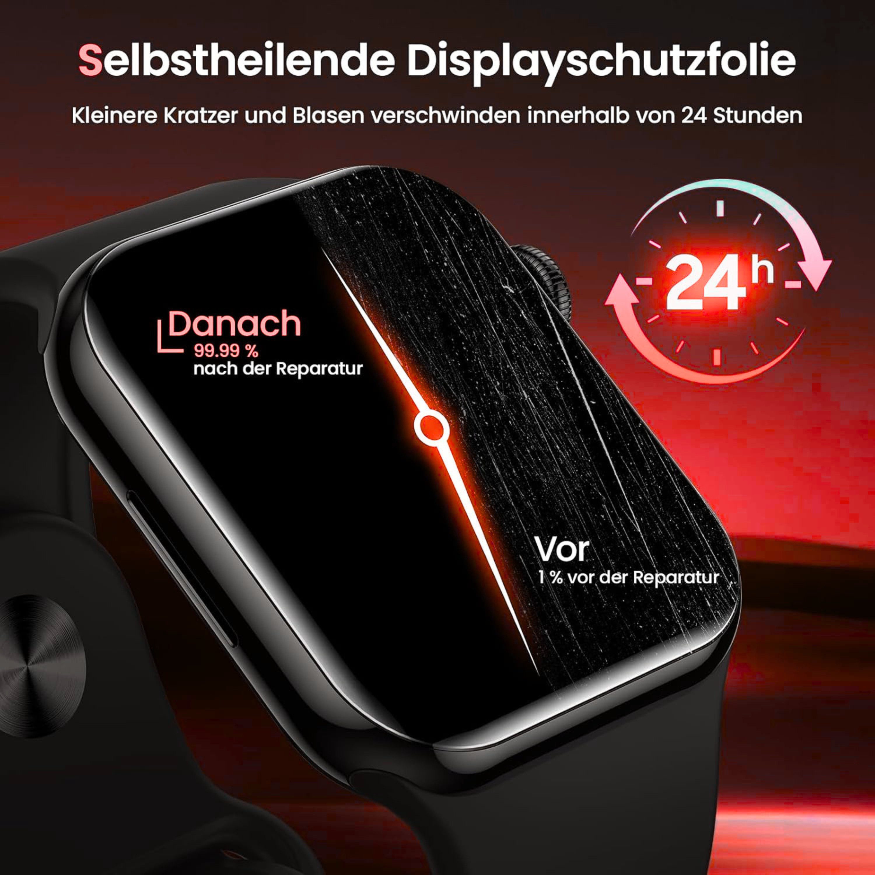 RUHE Displayschutzfolie für Apple Watch Displayschutz Schutzfolie Serie 9/8/7/SE3/SE2/SE/6/5/4 für Apple Watch SE3/2 - 44mm, Packung, 1 Stück, Staub- & Blasenfr – Bild 3 von 5