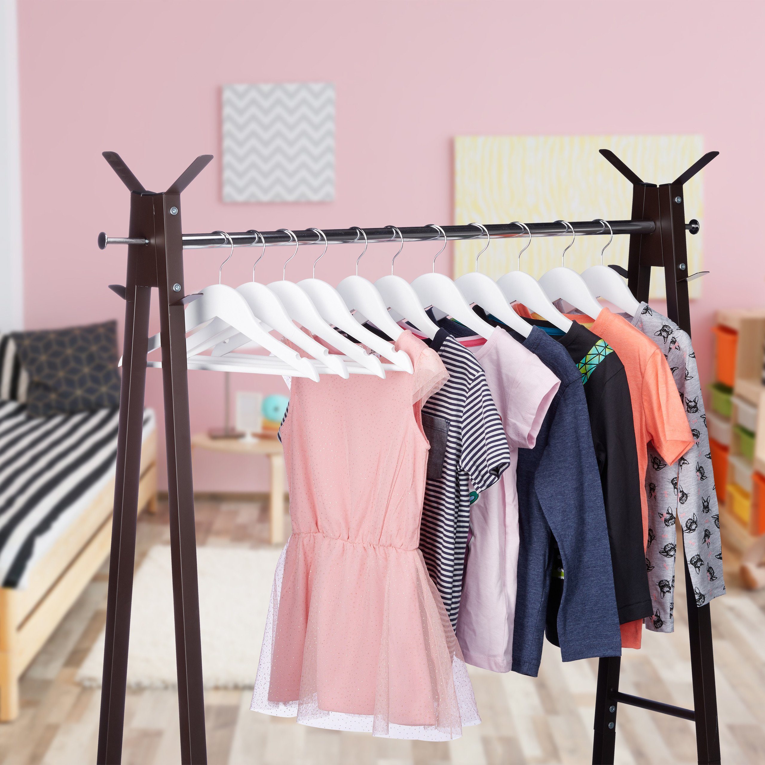 relaxdays Kleiderbügel Kinderkleiderbügel Holz 20er Set günstig online kaufen