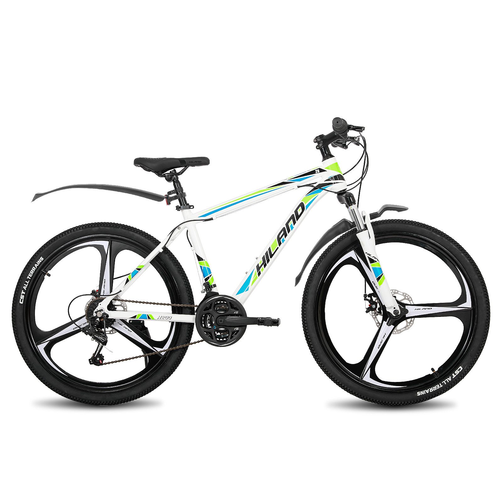 HILAND Mountainbike 26 Zoll Mountainbike MTB für Jugendliche Fahrrad Herren Damen Jungen, mit Aluminiumrahmen Scheibenbremse Federgabel 3 Speichenräder