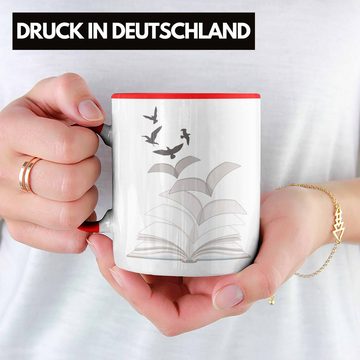 Trendation Tasse Trendation - Leseratte Geschenk Tasse Buch Grafik Bücher Lesen Bücherwurm Geschenk Spruch Lesen