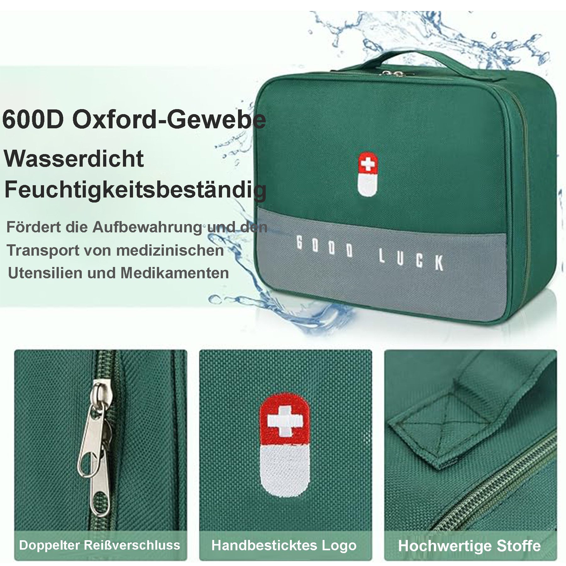 Mutig Arzttasche 2er Medikamententasche,Große & Klein Medikamententasche Reise (tragbare Medizintaschen,Große Kapazität, Wasserdicht,Tragbar Medizin, feuchtigkeitsbeständig Medizin Aufbewahrungstasche,tragbar), Reiseapotheke Tasche für Schule,Reisen, Camping und Wandern-mehrfarbig
