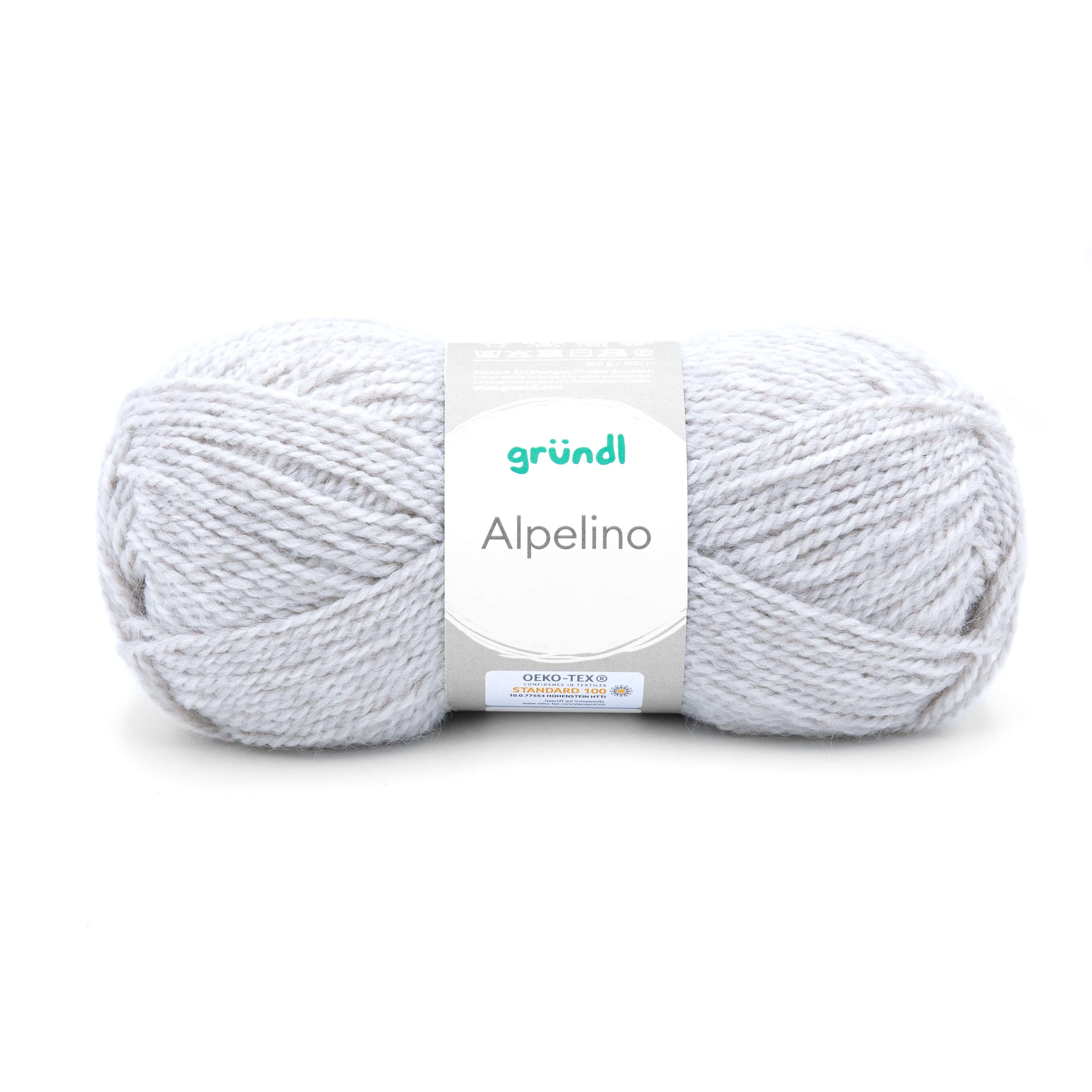 Gründl Wolle zum Stricken oder Häkeln Alpelino mit Alpakawolle Häkelwolle, 200,00 m (100g Strickwolle, Strickgarn, Handstrickgarn, mit Anleitung für einen Schal zum download), mit Alpaka Wolle