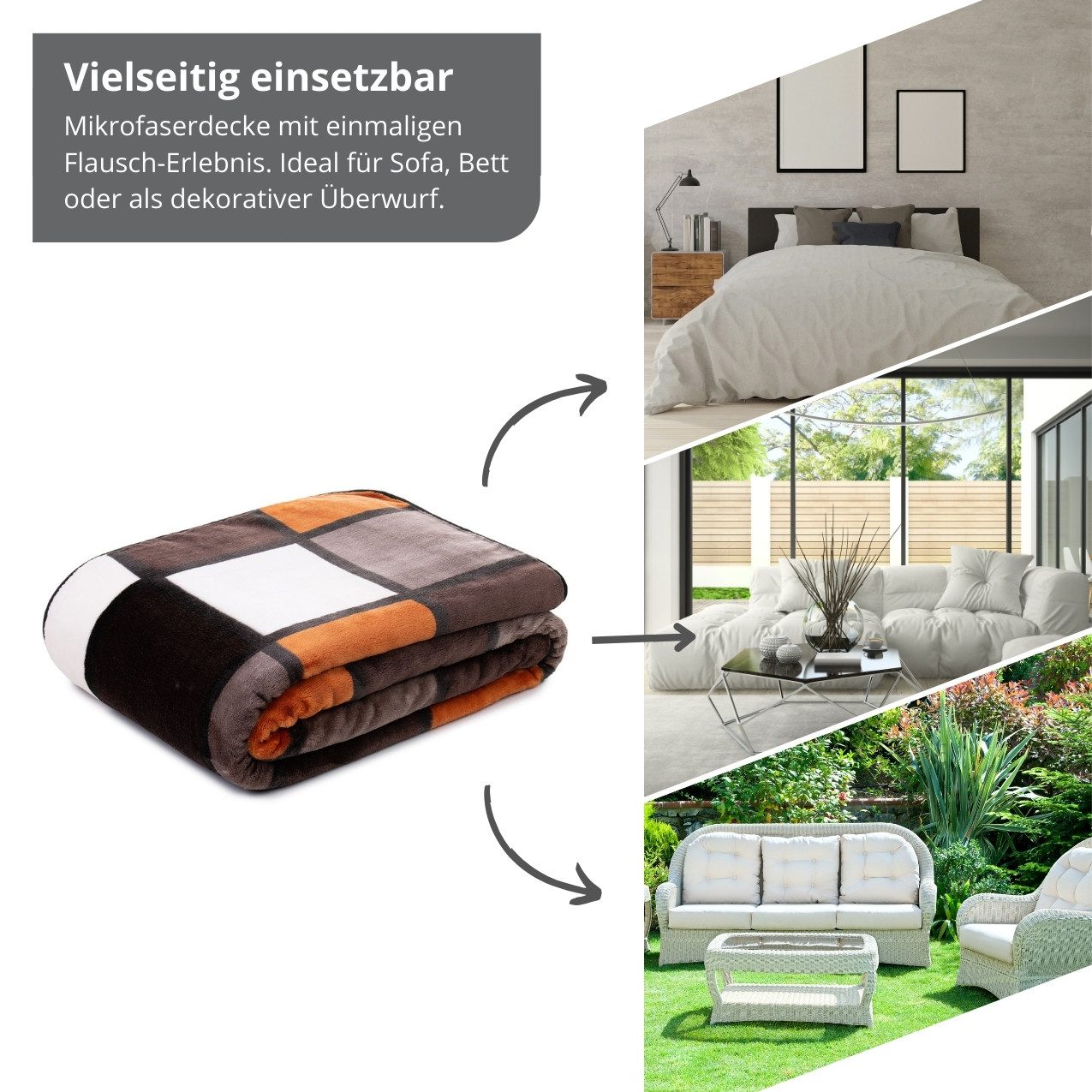 Wohndecke Kuscheldecke, liebling, mit bedrucktem Motiv, angenehm auf der Haut, ideal für die Couch