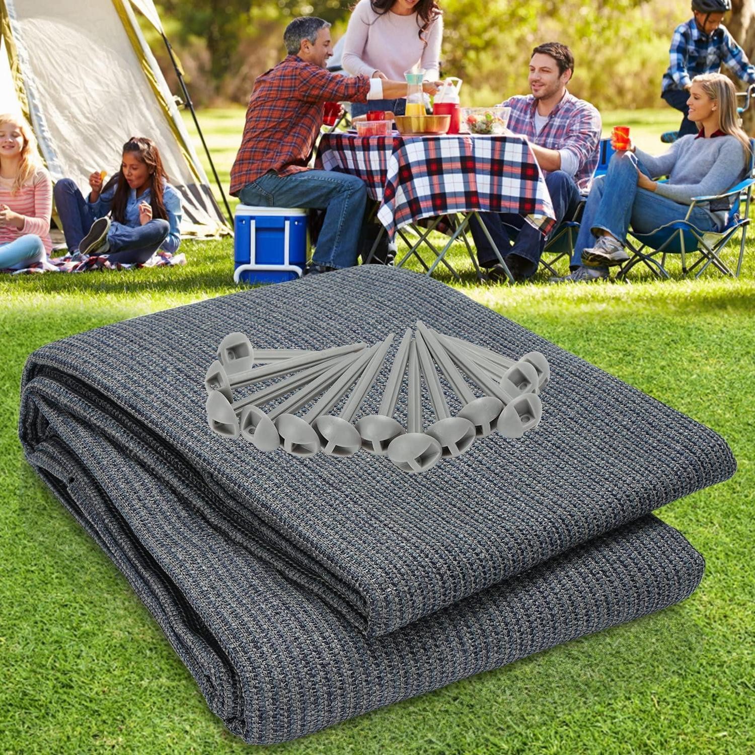 LuxusKollektion Zeltteppiche Vorzeltteppich rutschfest 200x200, quadratisch, Höhe: 5 mm