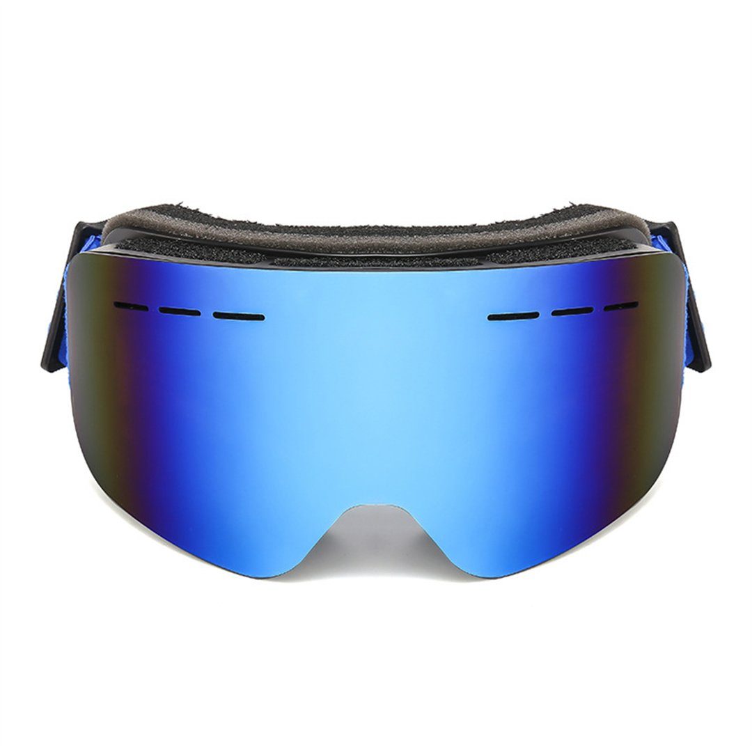weiter L.Ru liefert mit Doppelschichtige Outdoor-Ausrüstung Antibeschlag-Skibrille Sicht, UG Schneebrillen Skibrille Blau (Fahrradbrille;Motorradbrille;Schwimmbrille;Skibrille), Skibrillen