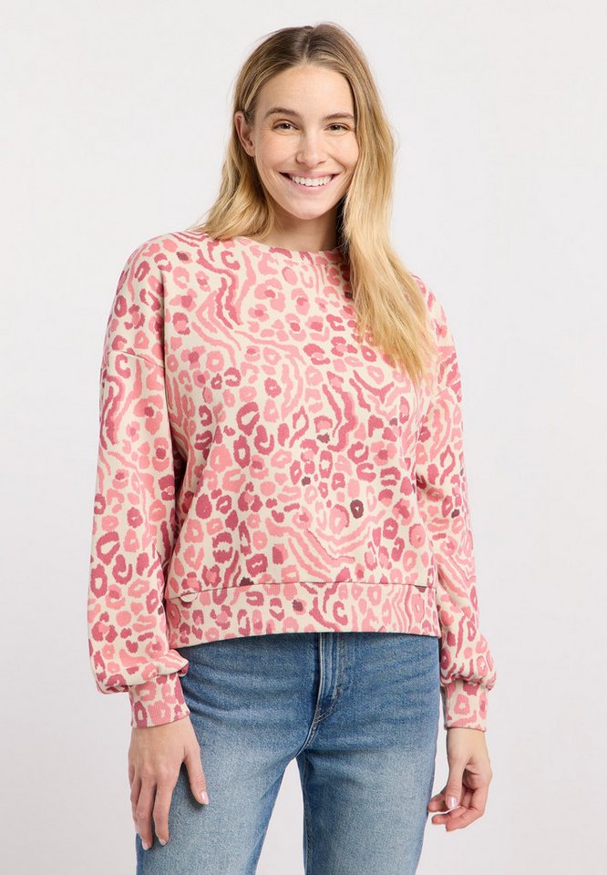 Ragwear Sweatshirt WUSS PRINT Elastische Baumwollmischung und softem Finish mit Allover-Print