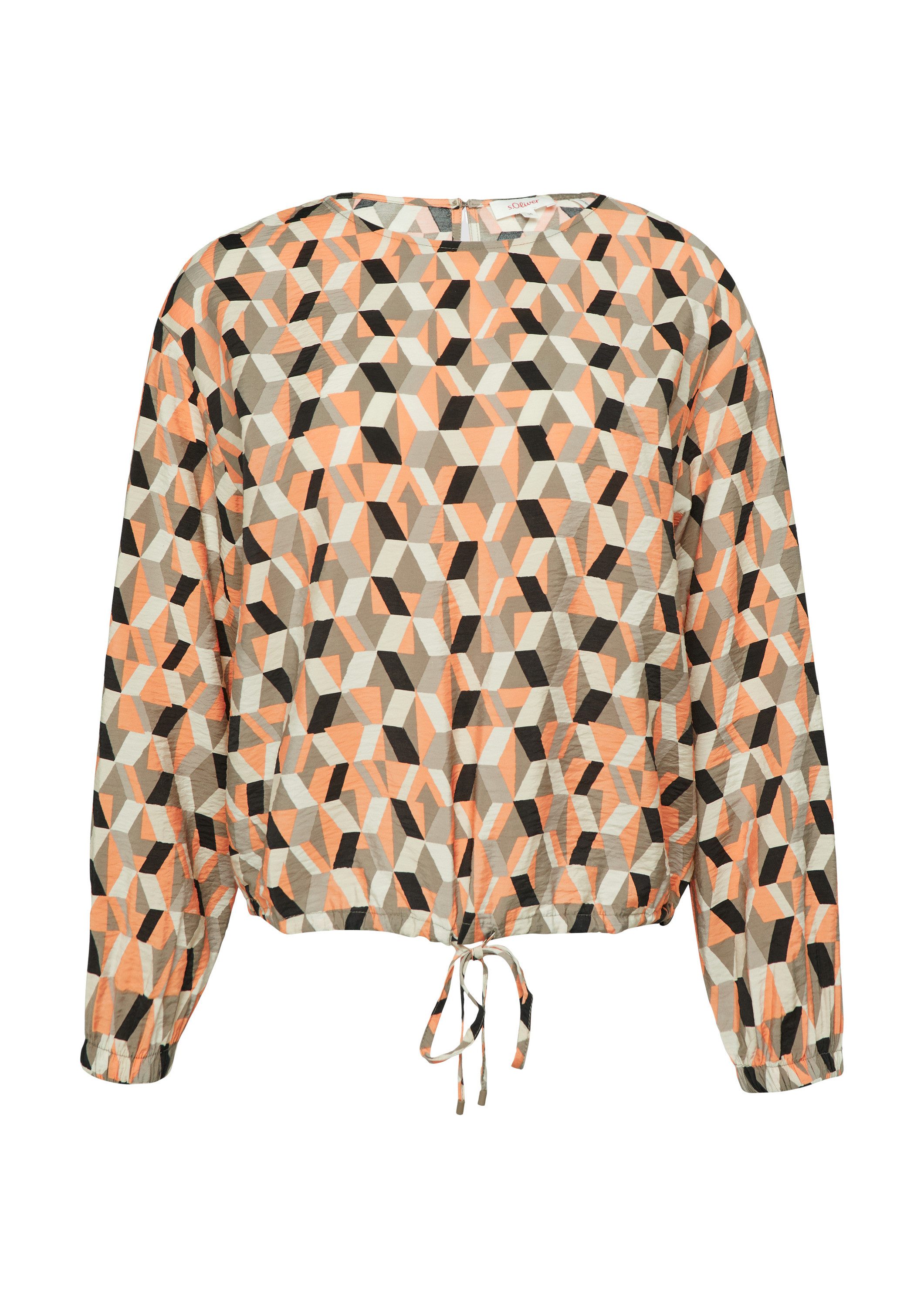 s.Oliver Langarmbluse Bluse Viskosemix-Bluse in O-Shape günstig online kaufen