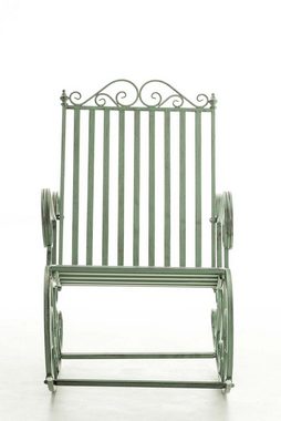 TPFLiving Schaukelstuhl Smiela (Schwingstuhl - Relaxstuhl - Lehnstuhl), Gestell: Eisen lackiert - Sitzfläche: Eisen antik-grün