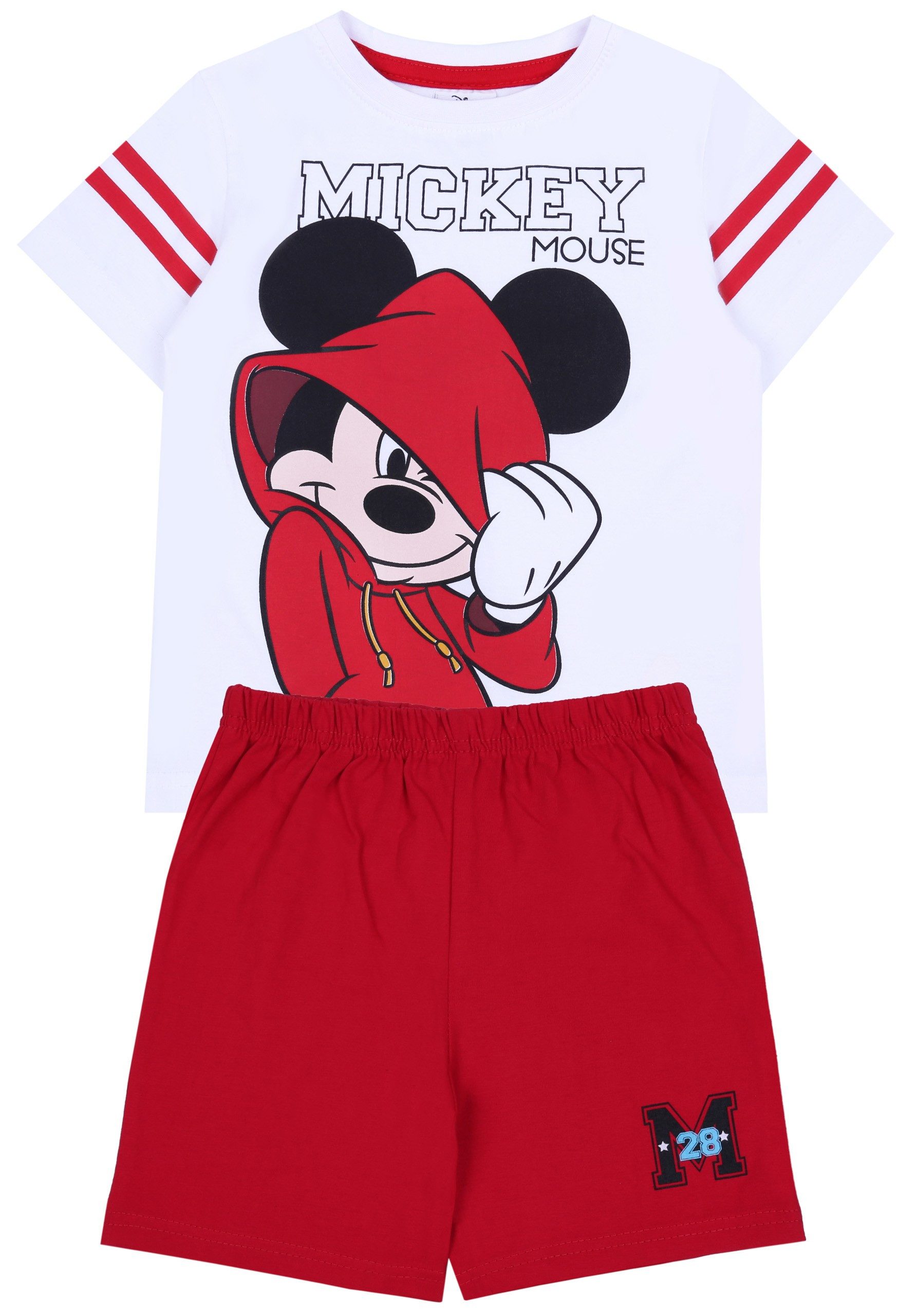 Sarcia.eu Schlafanzug Weiß-rotes Jungenpyjama mit kurzer Hose Mickey Mouse 5-6 Jahre