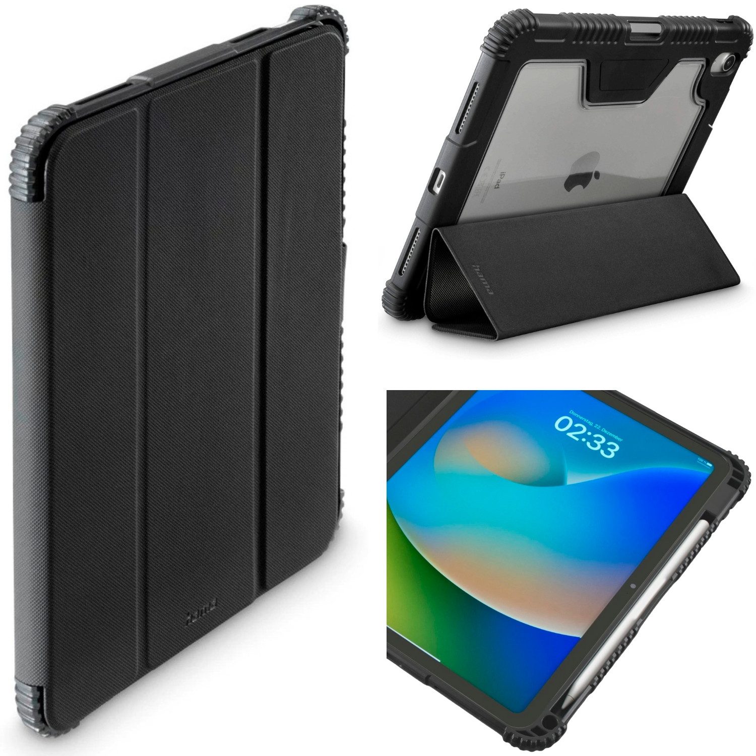 Hama Tablet-Hülle Rugged Case Smart Tasche Book Cover Stoßfest 11 Zoll, Ständer Schutz-Hülle für Apple iPad A16 11 Gen. 2025 11" 10 2022 10,9"