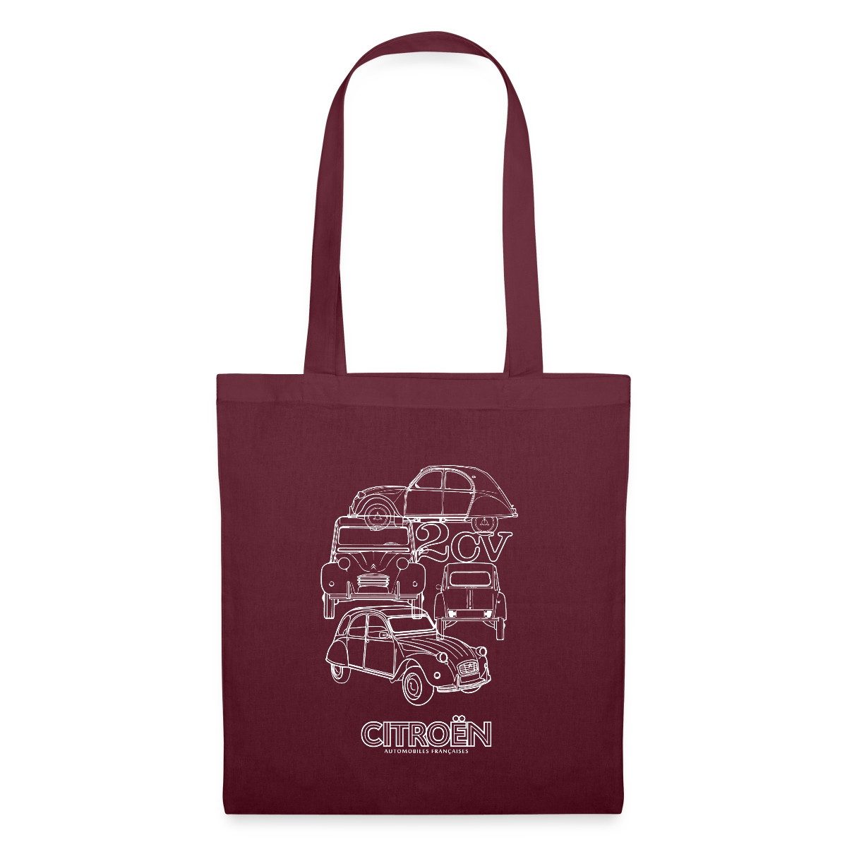 Spreadshirt Henkeltasche Citroën 2CV Ente Skizze Stoffbeutel (1-tlg)