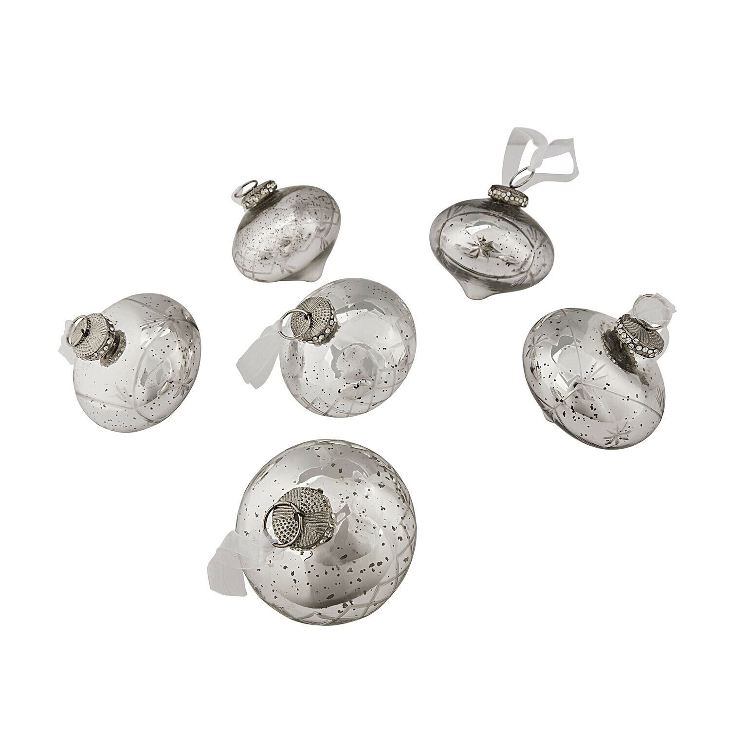 Mirabeau Christbaumschmuck Weihnachtsschmuck 6er Set Cheshire silber