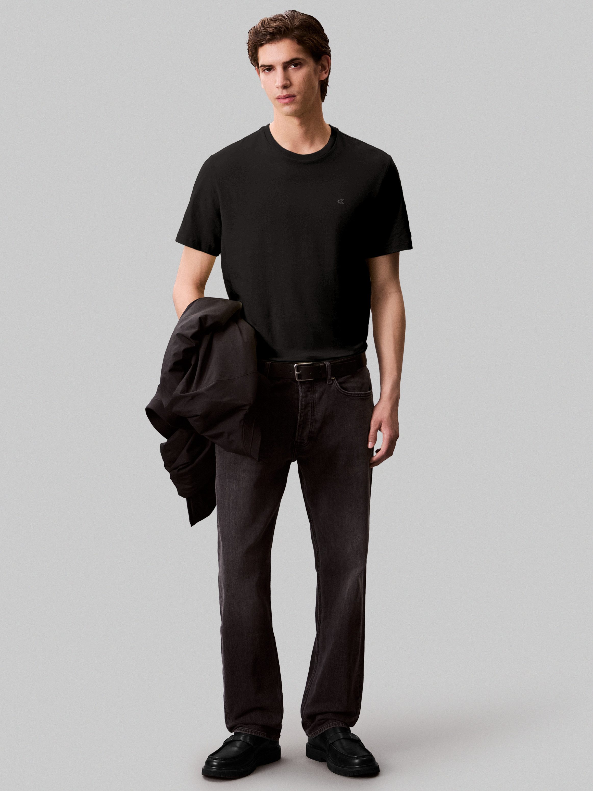 Calvin Klein Jeans T-Shirt SS SMOOTH CTTN SOLID CREWNK TEE mit Logo